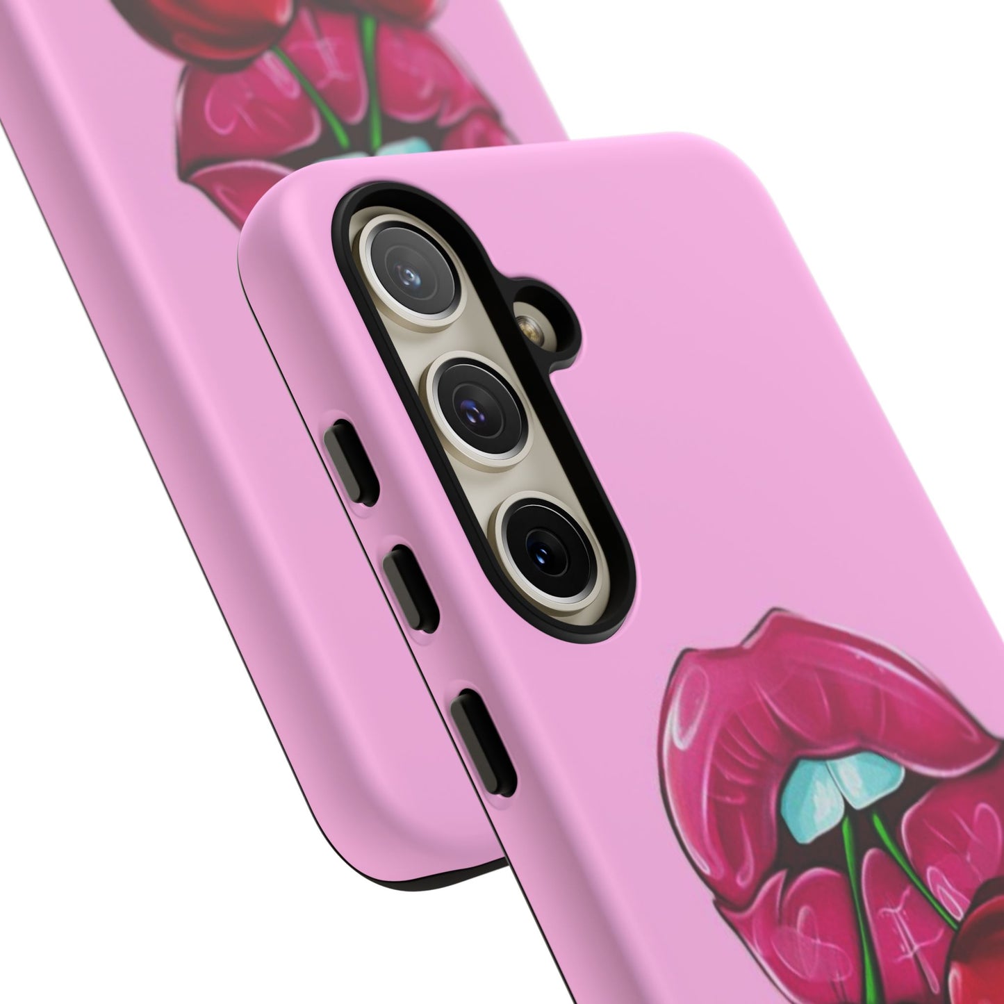 Stylish Phone Case with Cherry Kiss Design, Cute Gift for Her, Trendy Mobile Accessory, Perfect for Birthdays, Valentine's Day, Everyday Use