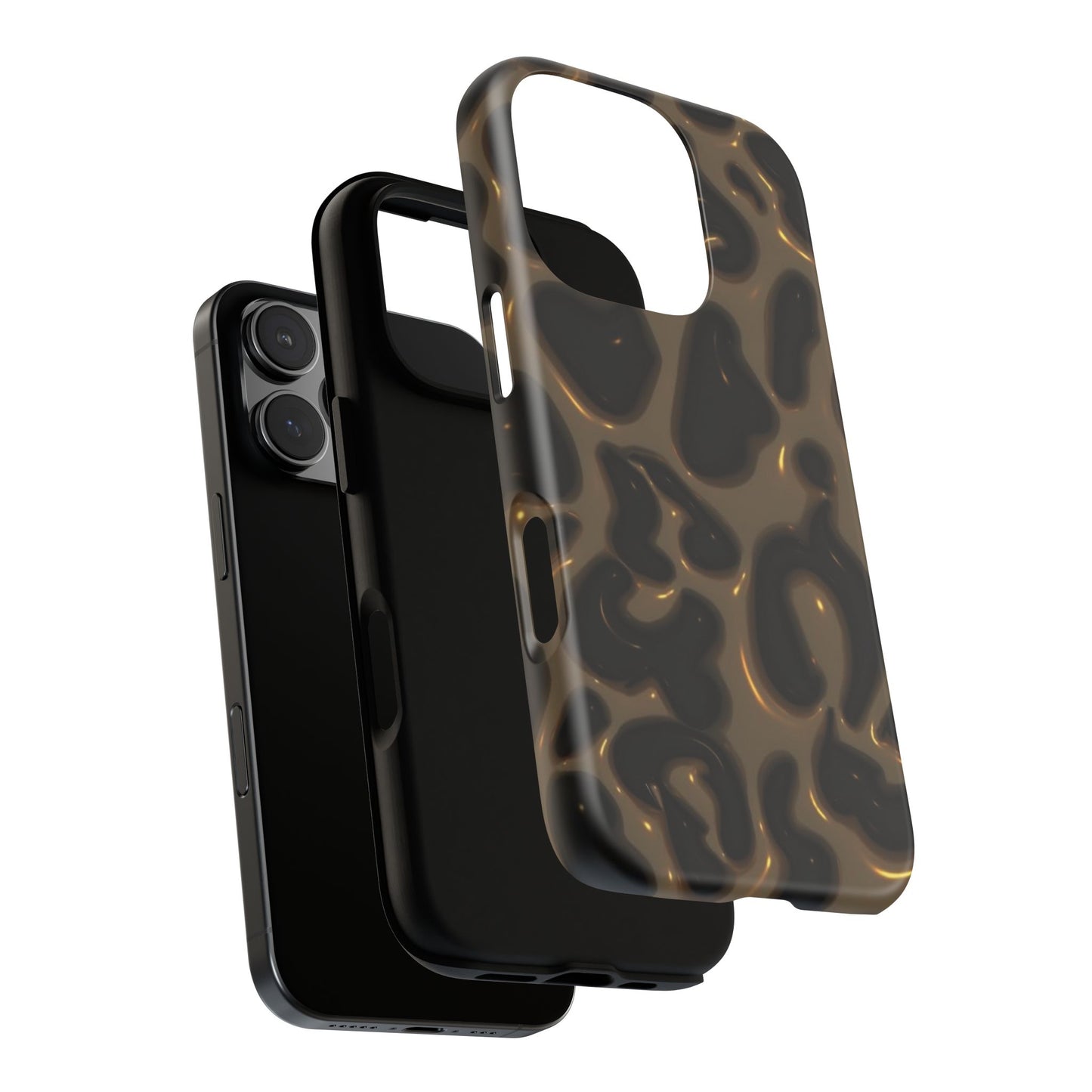 Leopard Gloss Tough Phone Case — Durable Protective iPhone Cover with Glossy Brown Animal Print