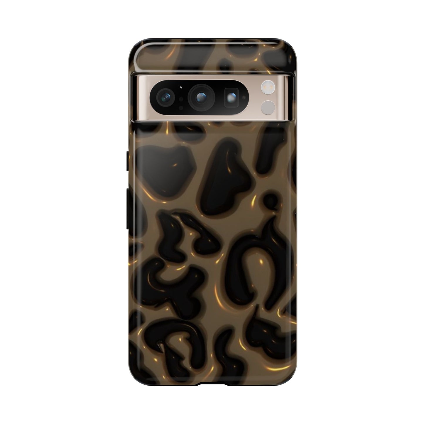 Leopard Gloss Tough Phone Case — Durable Protective iPhone Cover with Glossy Brown Animal Print