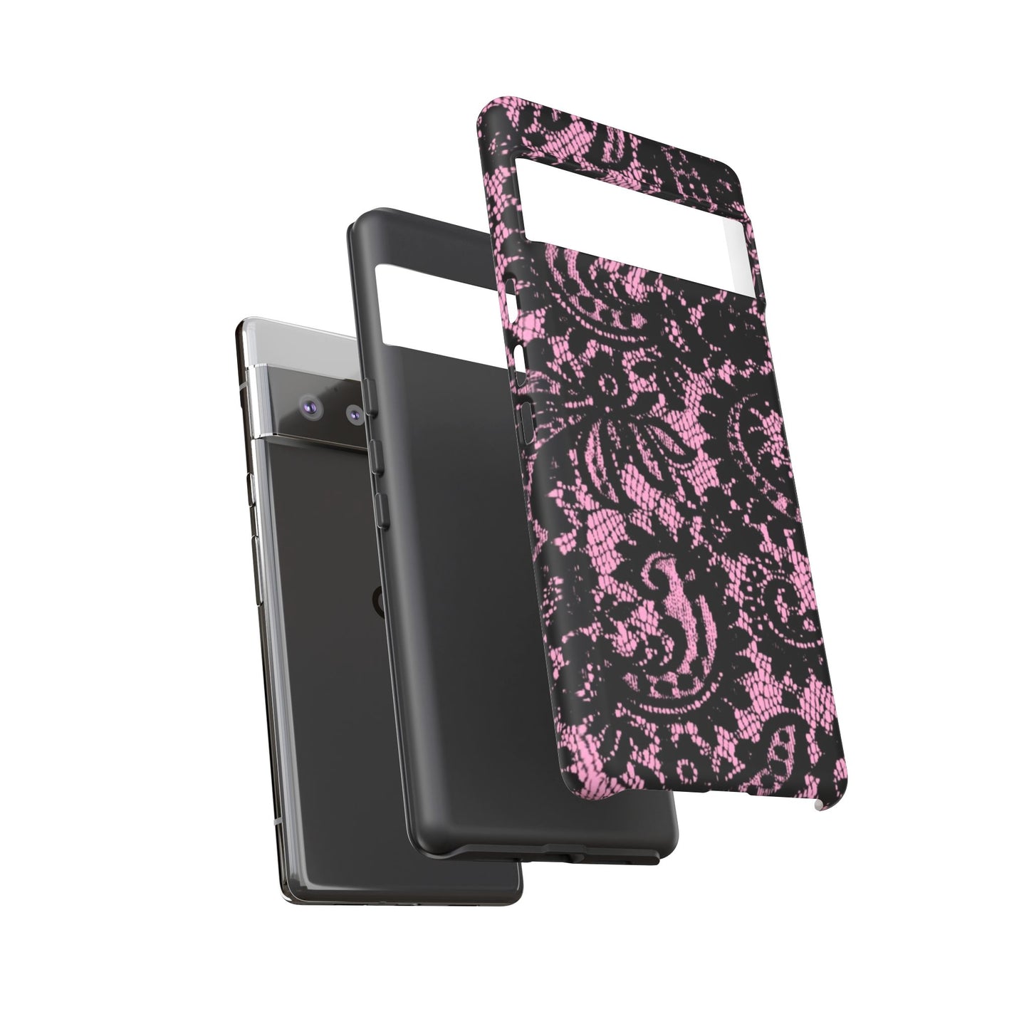 Phone Case — Pink Lace Floral Tough Protective Case