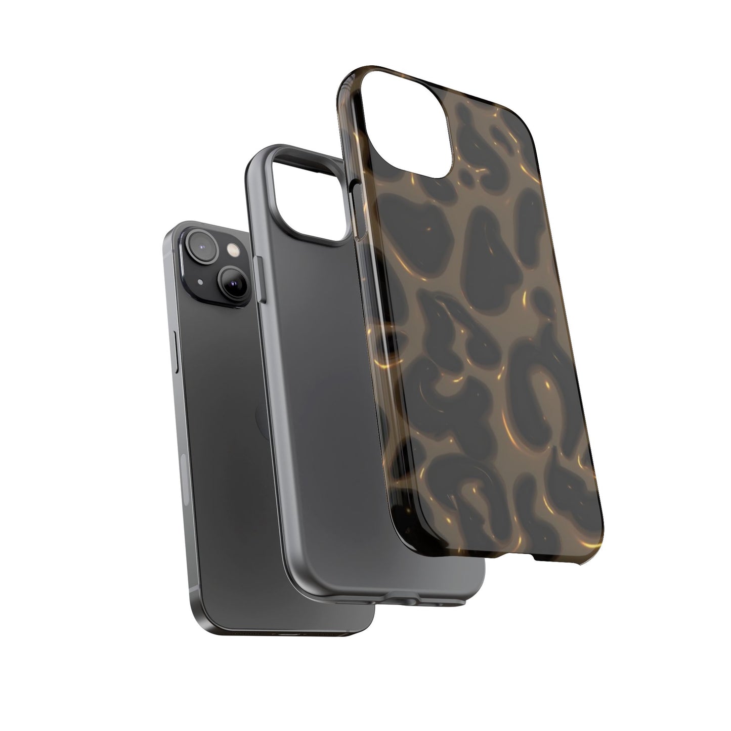 Leopard Gloss Tough Phone Case — Durable Protective iPhone Cover with Glossy Brown Animal Print