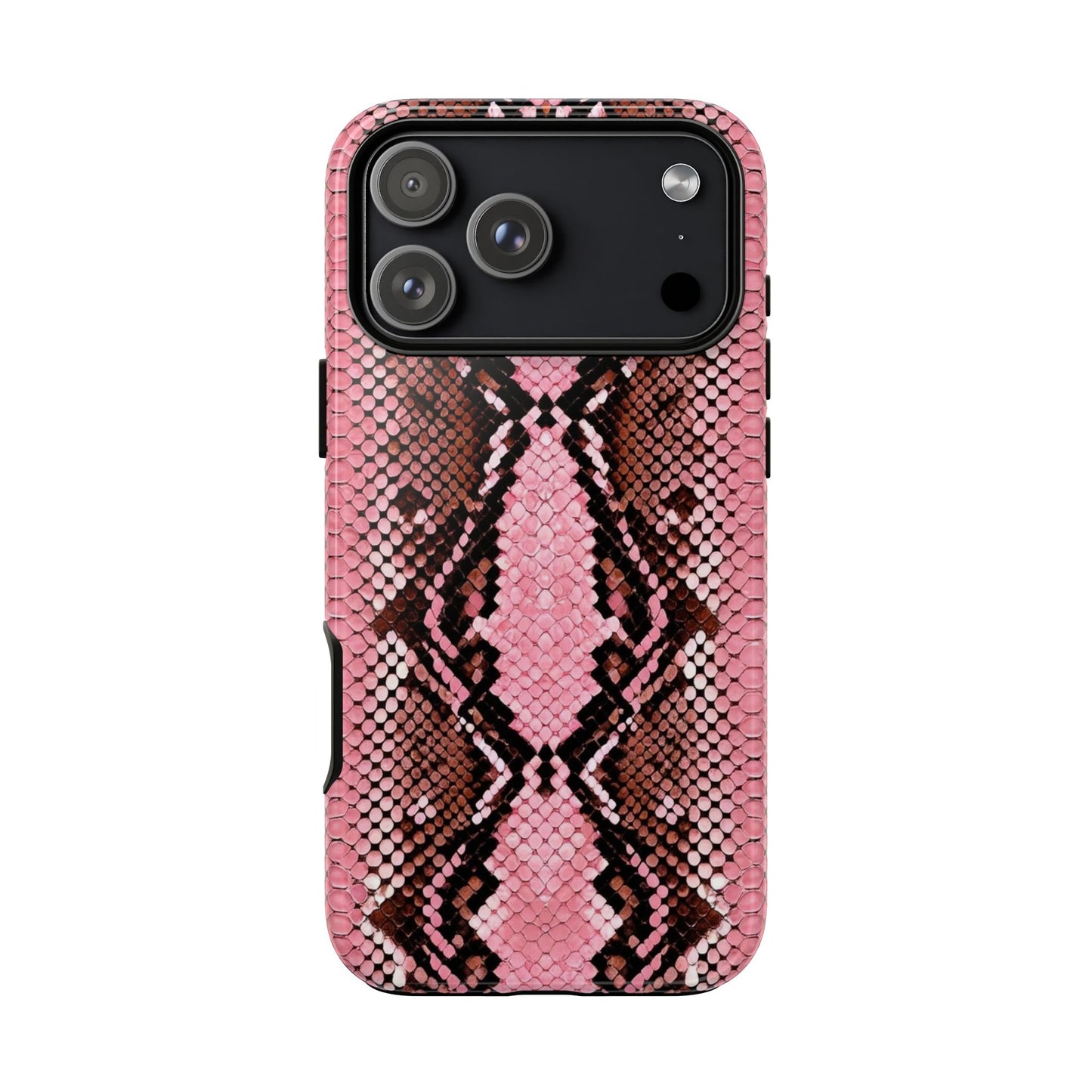 Pink Snake Skin Tough Phone Case — Protective Stylish iPhone Cover