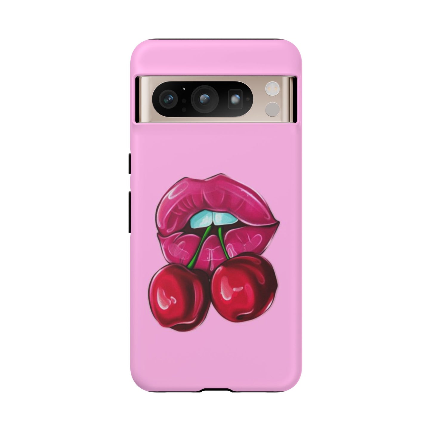 Stylish Phone Case with Cherry Kiss Design, Cute Gift for Her, Trendy Mobile Accessory, Perfect for Birthdays, Valentine's Day, Everyday Use