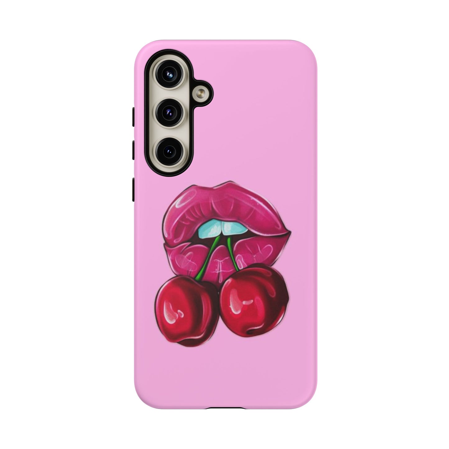 Stylish Phone Case with Cherry Kiss Design, Cute Gift for Her, Trendy Mobile Accessory, Perfect for Birthdays, Valentine's Day, Everyday Use