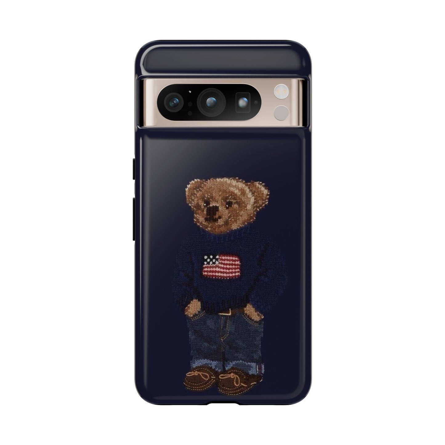 Patriotic Polo Bear Phone Case — Navy Protective Tough Case