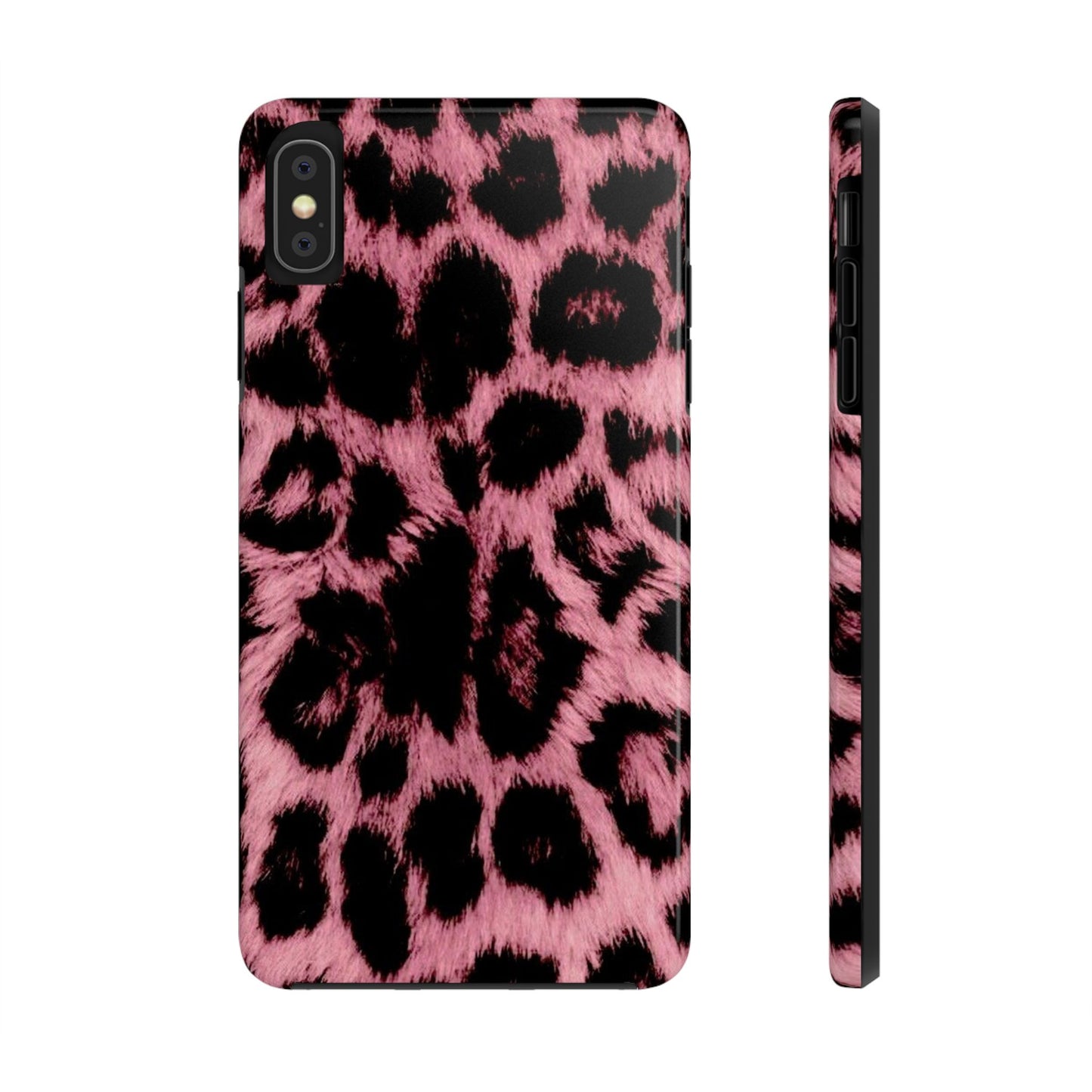 Stylish Pink Leopard Print Tough Phone Case - Durable & Trendy Protection