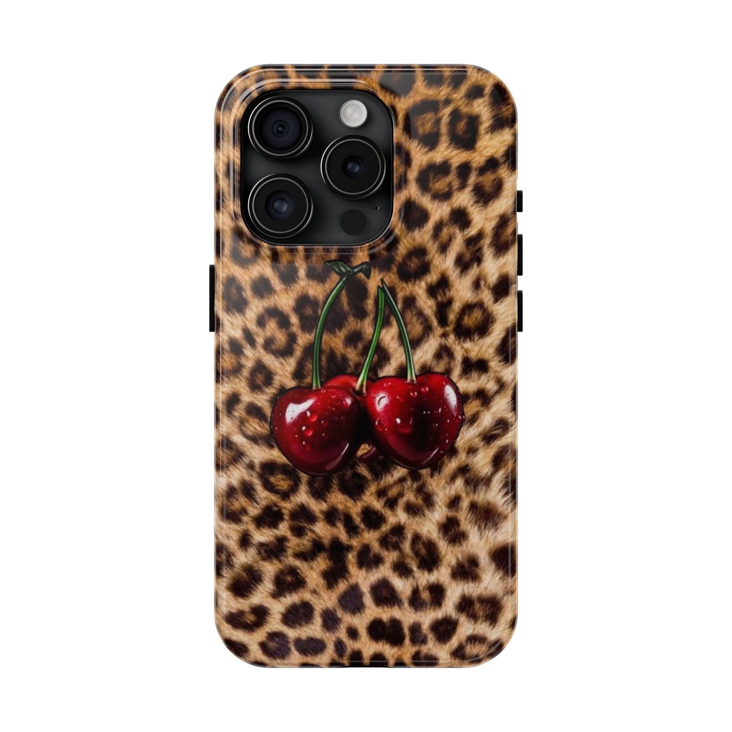 Wild Cherry Leopard Tough Phone Case - Stylish and Durable Protection