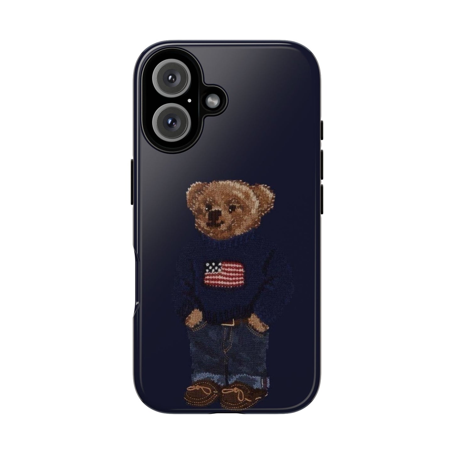 Patriotic Polo Bear Phone Case — Navy Protective Tough Case