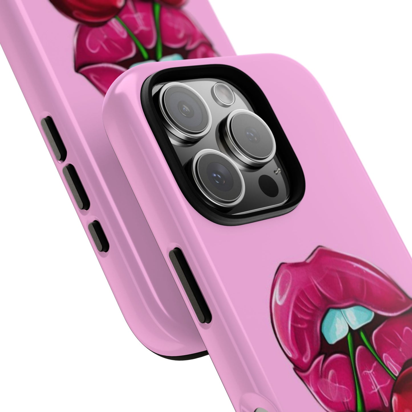 Stylish Phone Case with Cherry Kiss Design, Cute Gift for Her, Trendy Mobile Accessory, Perfect for Birthdays, Valentine's Day, Everyday Use