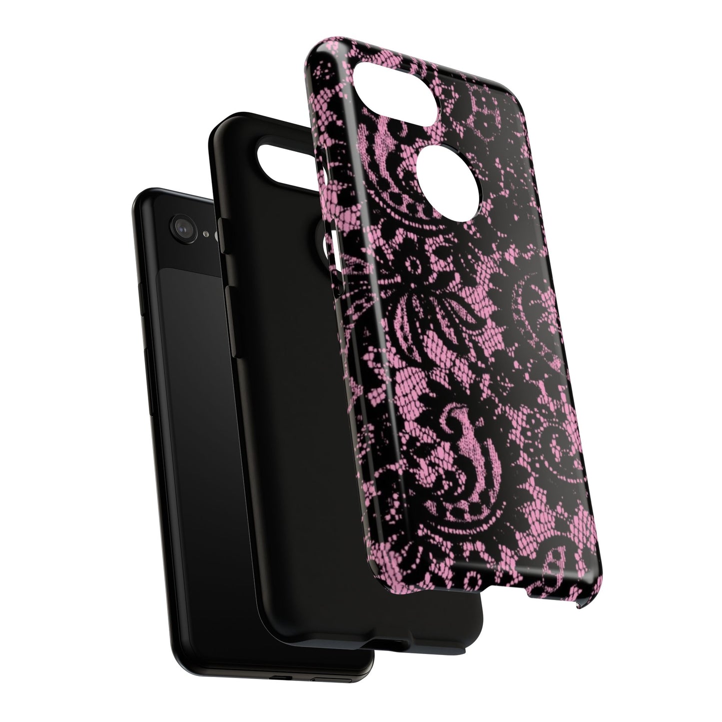 Phone Case — Pink Lace Floral Tough Protective Case