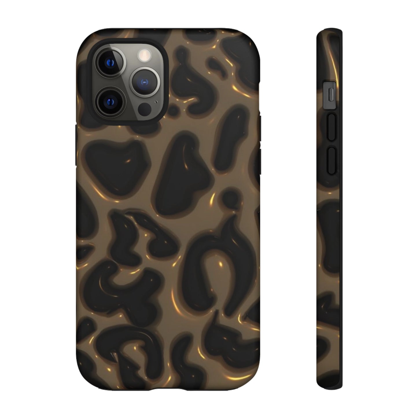 Leopard Gloss Tough Phone Case — Durable Protective iPhone Cover with Glossy Brown Animal Print