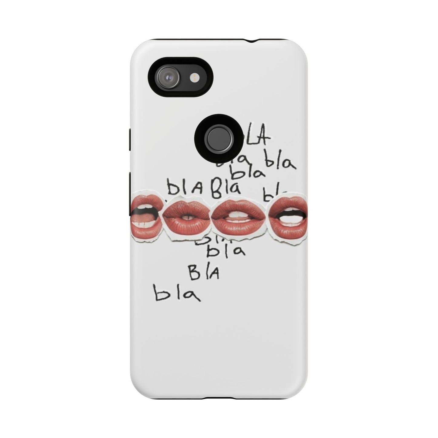 Playful Phone Case with Lips Design - Tough Cases