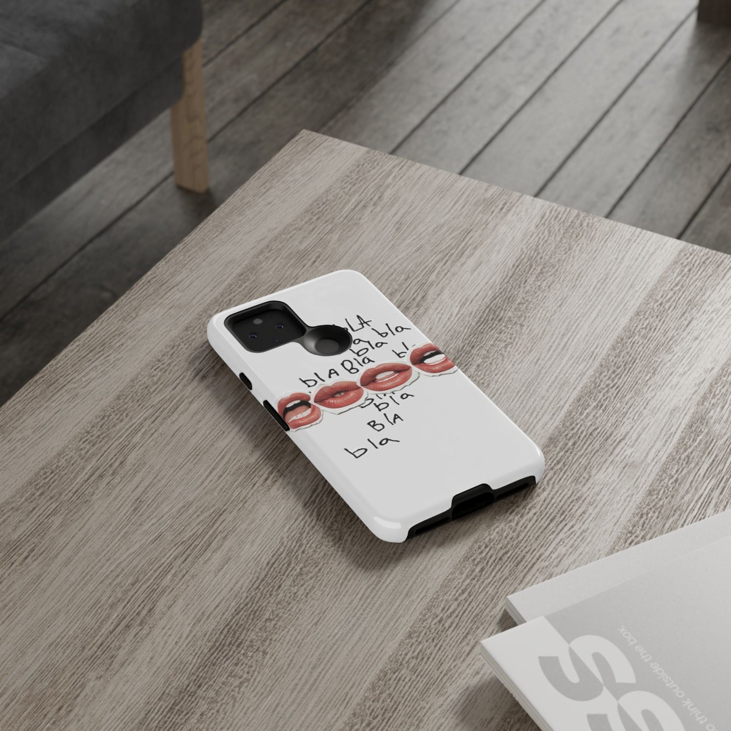 Playful Phone Case with Lips Design - Tough Cases