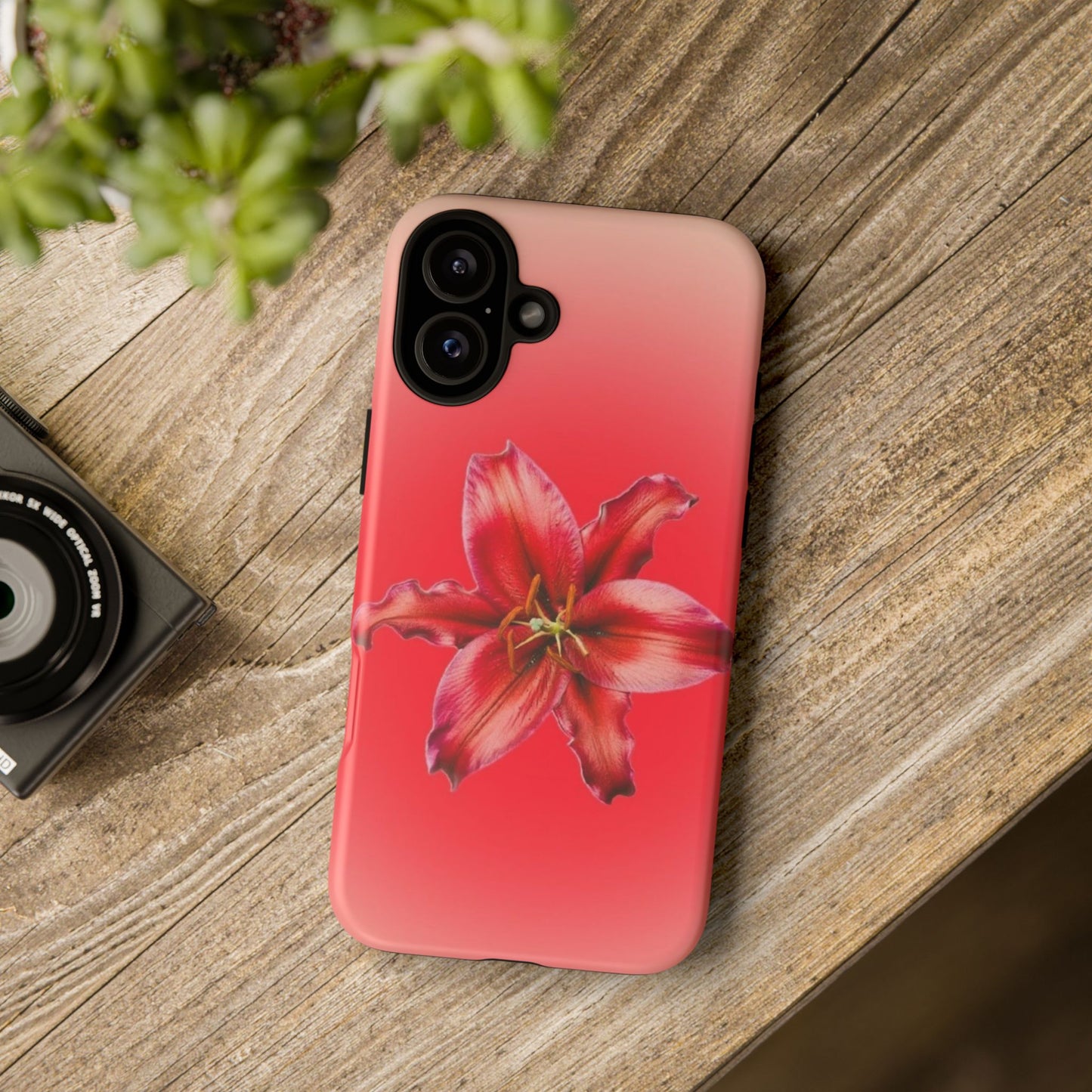 Phone Case - Vibrant Red Lily Glossy & Matte Tough Case