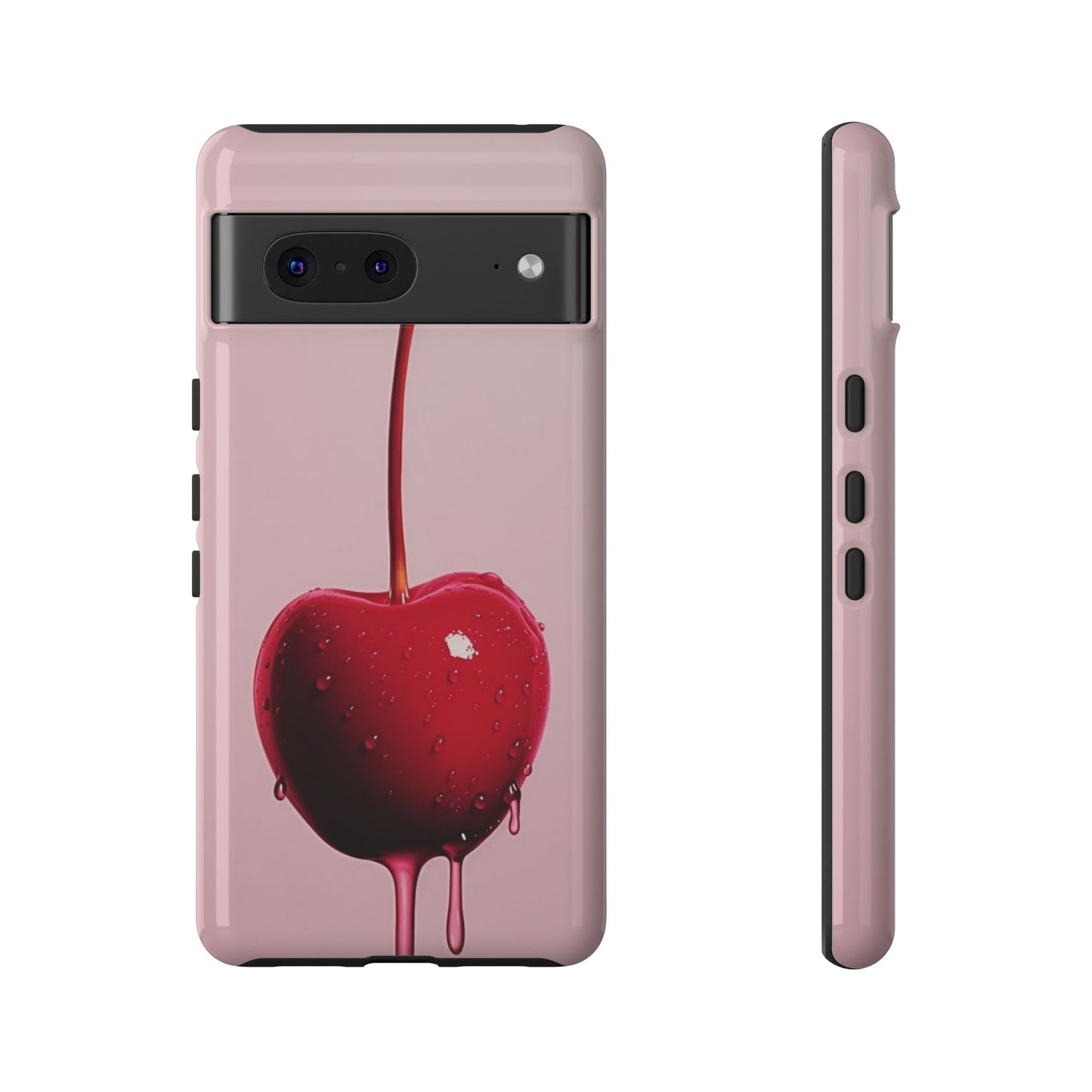 Cherry Drip Phone Case, Tough Phone Cover, Cute Cherry Accessory, Trendy Mobile Case, Kawaii Phone Case, Gift for Her