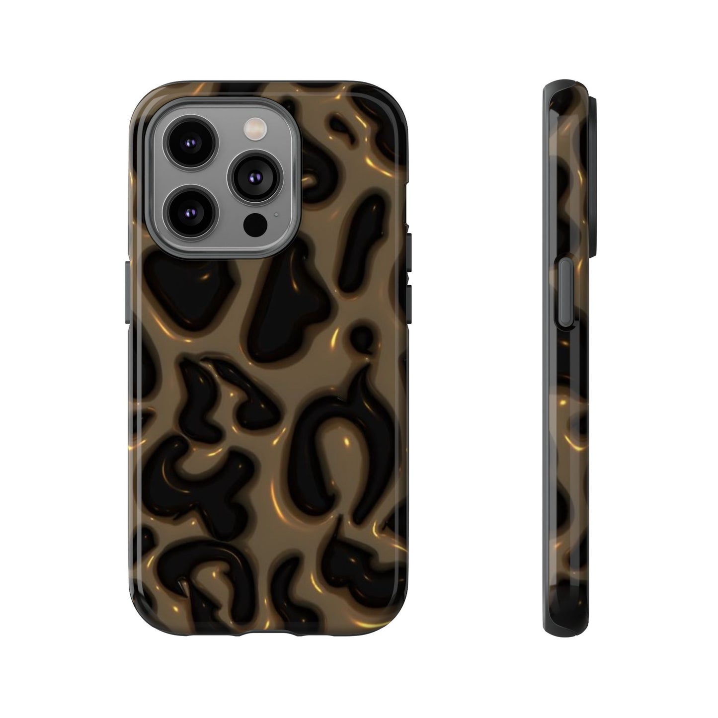 Leopard Gloss Tough Phone Case — Durable Protective iPhone Cover with Glossy Brown Animal Print