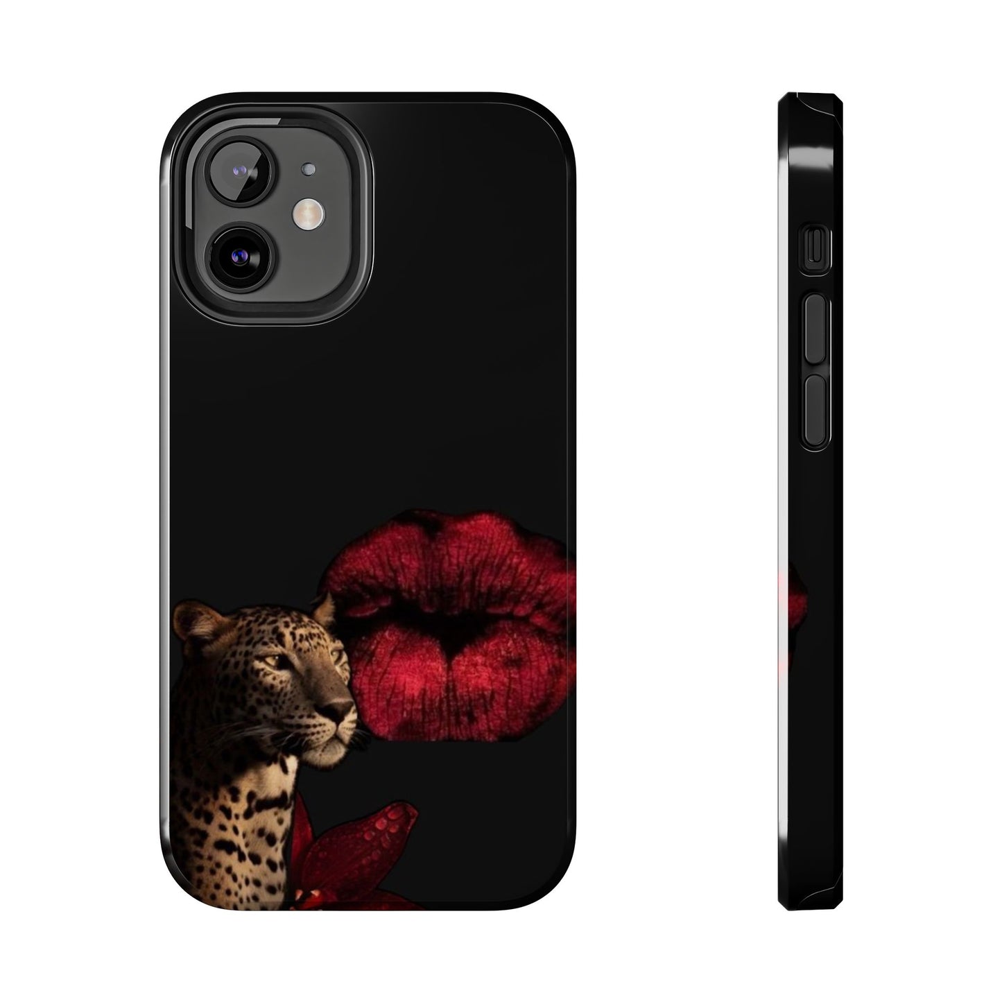 Wild Kiss Tough Phone Case - Stylish Leopard Design for Animal Lovers