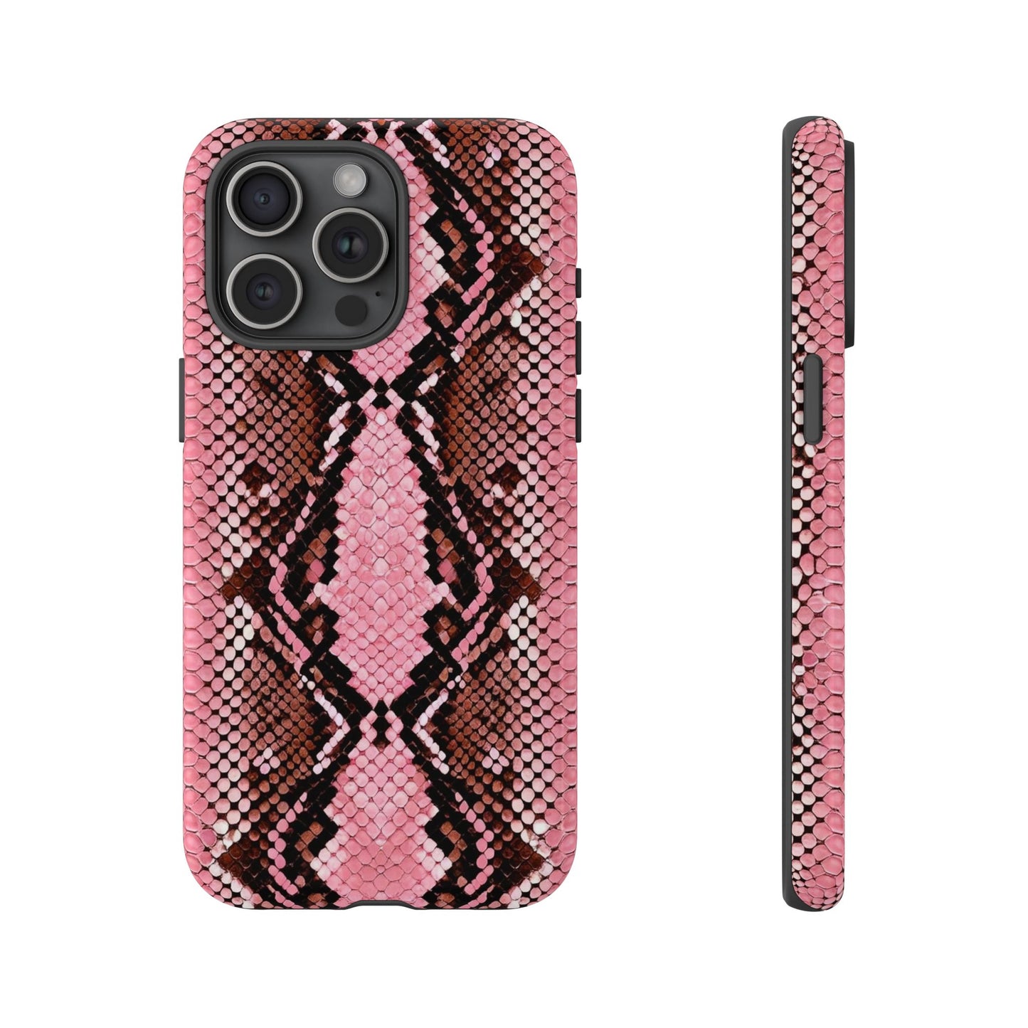 Pink Snake Skin Tough Phone Case — Protective Stylish iPhone Cover
