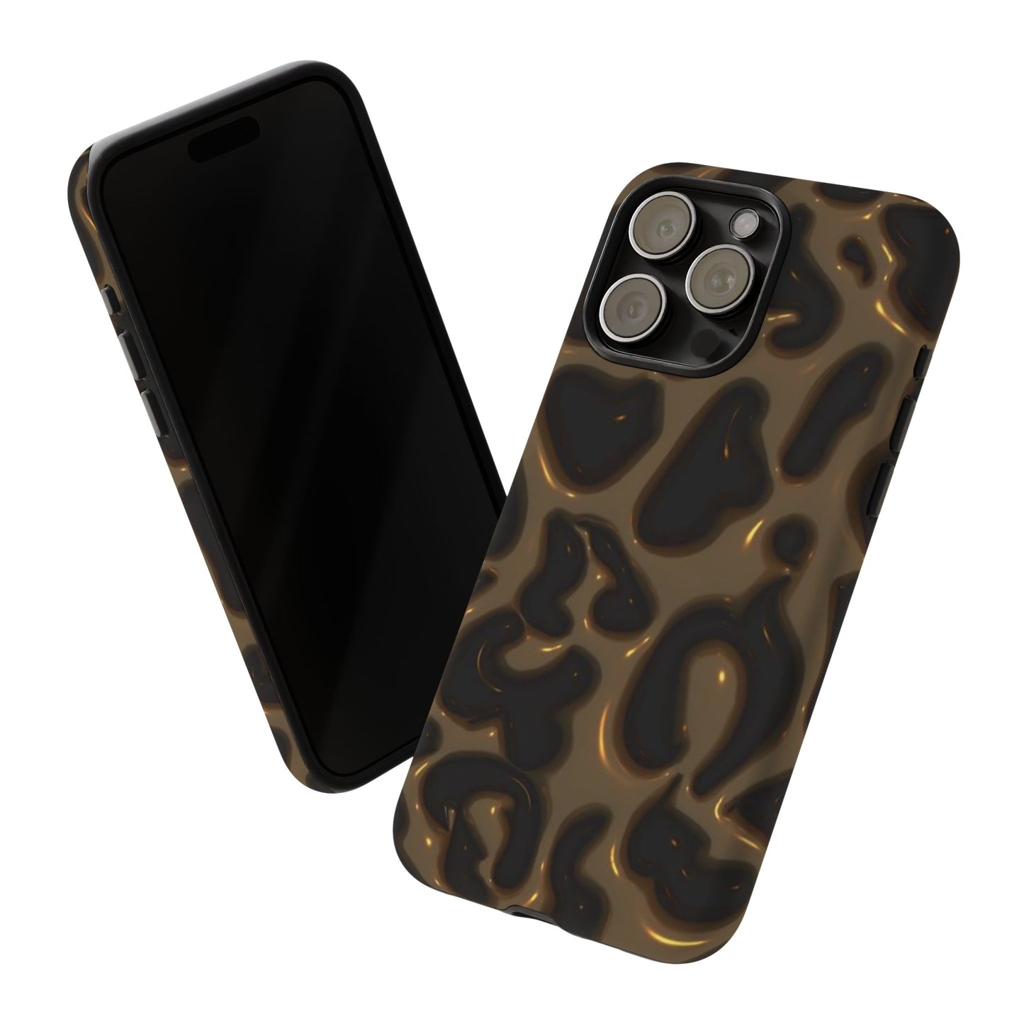 Leopard Gloss Tough Phone Case — Durable Protective iPhone Cover with Glossy Brown Animal Print