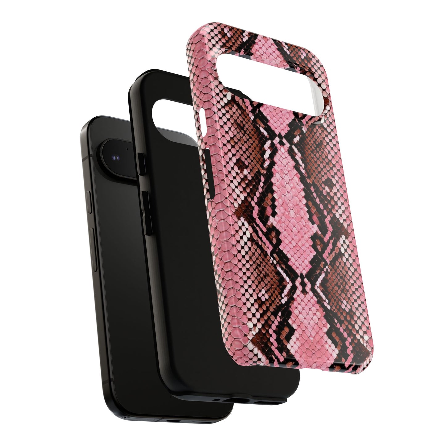 Pink Snake Skin Tough Phone Case — Protective Stylish iPhone Cover