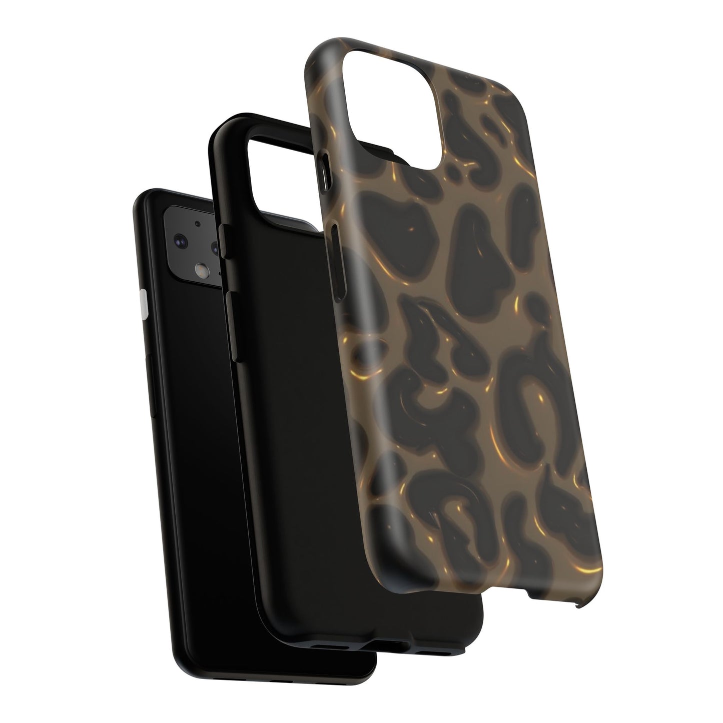 Leopard Gloss Tough Phone Case — Durable Protective iPhone Cover with Glossy Brown Animal Print