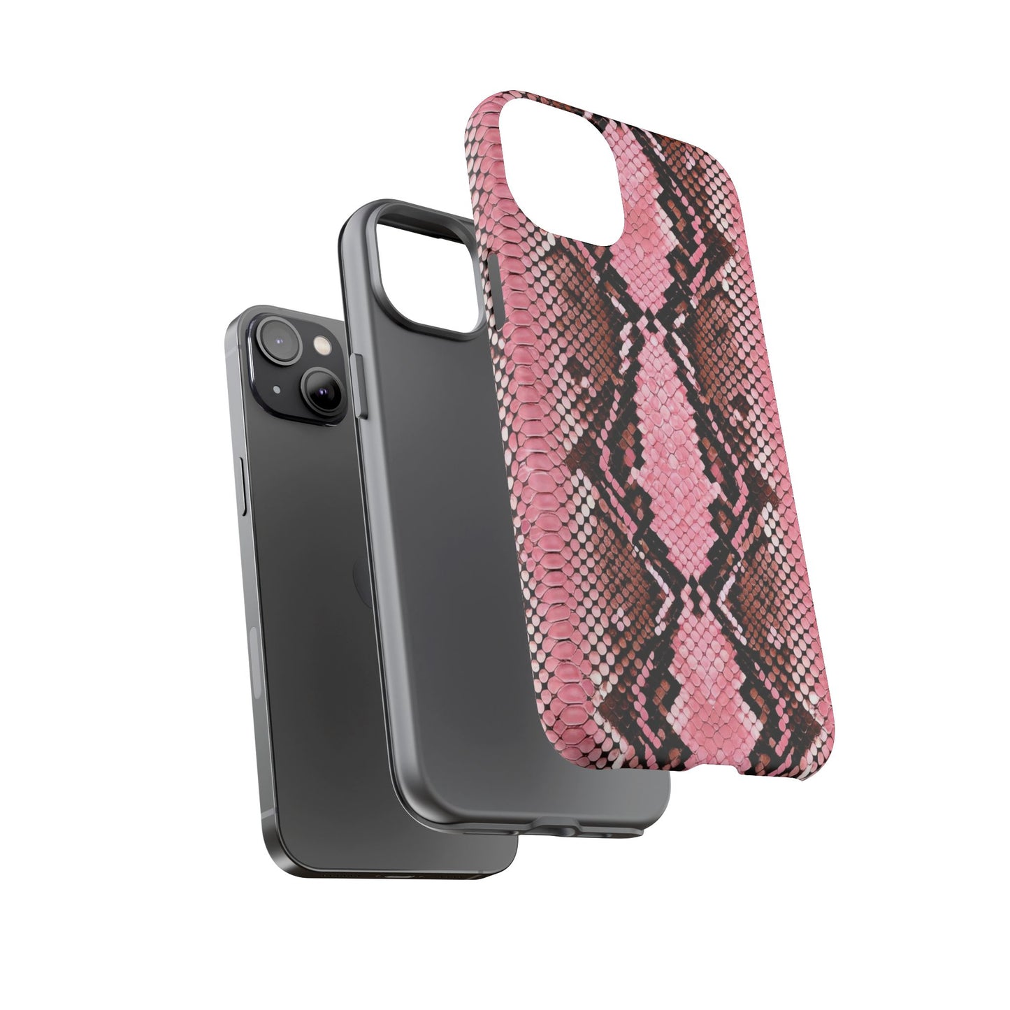 Pink Snake Skin Tough Phone Case — Protective Stylish iPhone Cover