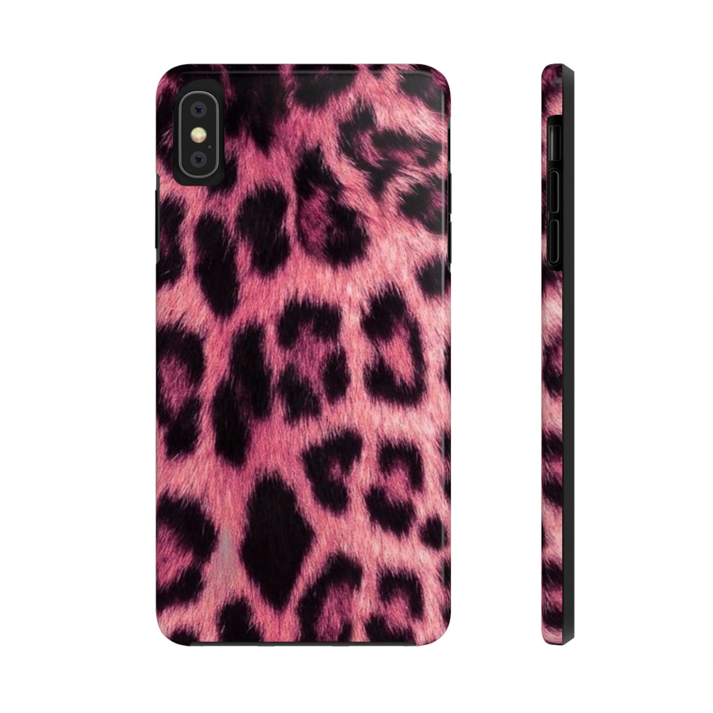Pink Leopard Print Tough Phone Case - Stylish & Durable Protection