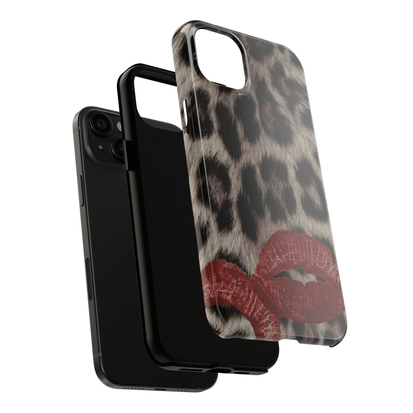 Wild Kiss Leopard Print Phone Case - Tough, Stylish Protection for Trendsetters
