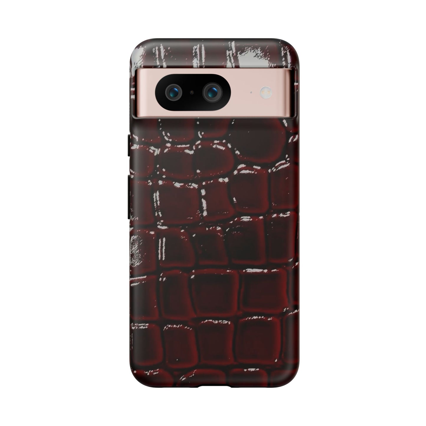 Croc Embossed Burgundy Tough Phone Case