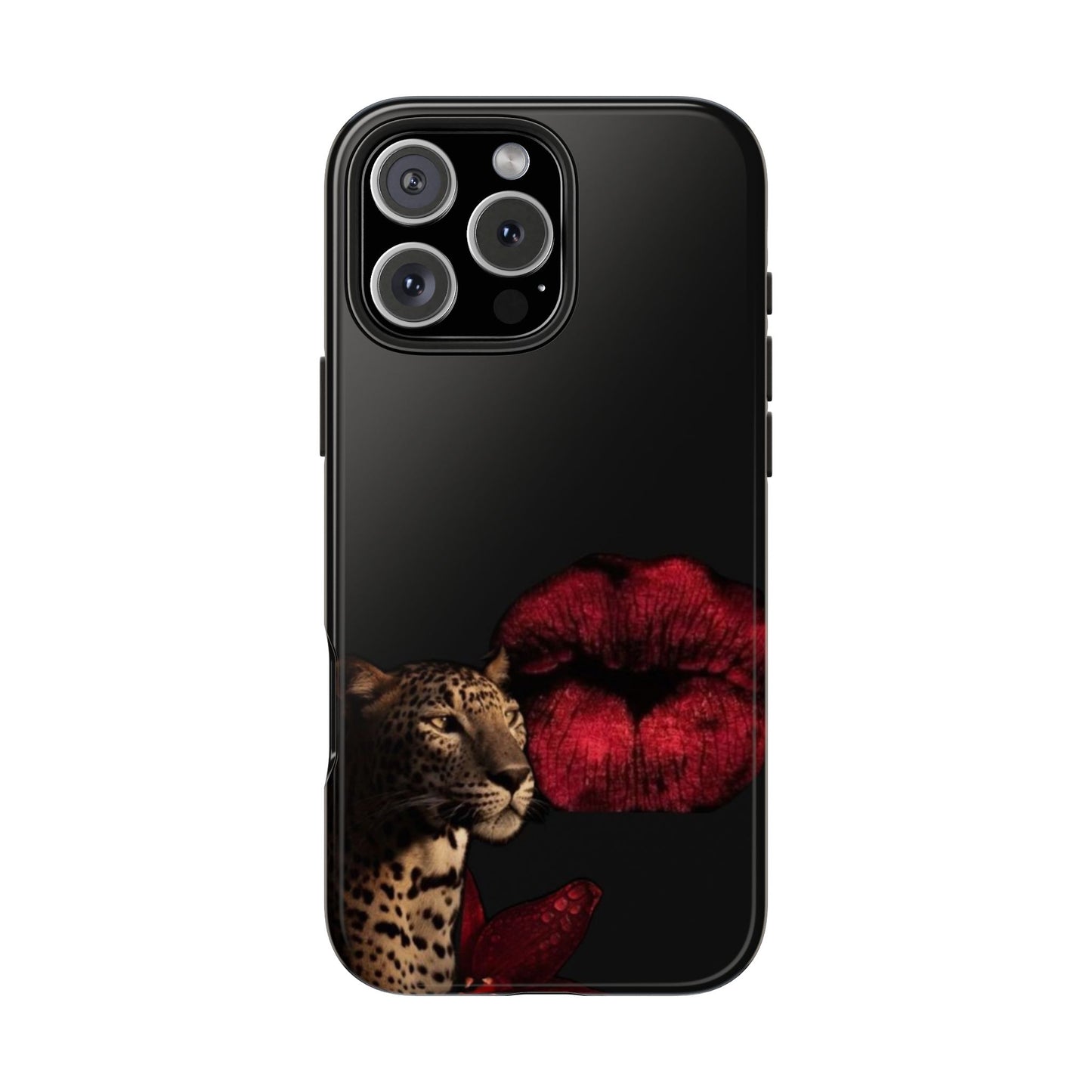 Wild Kiss Tough Phone Case - Stylish Leopard Design for Animal Lovers