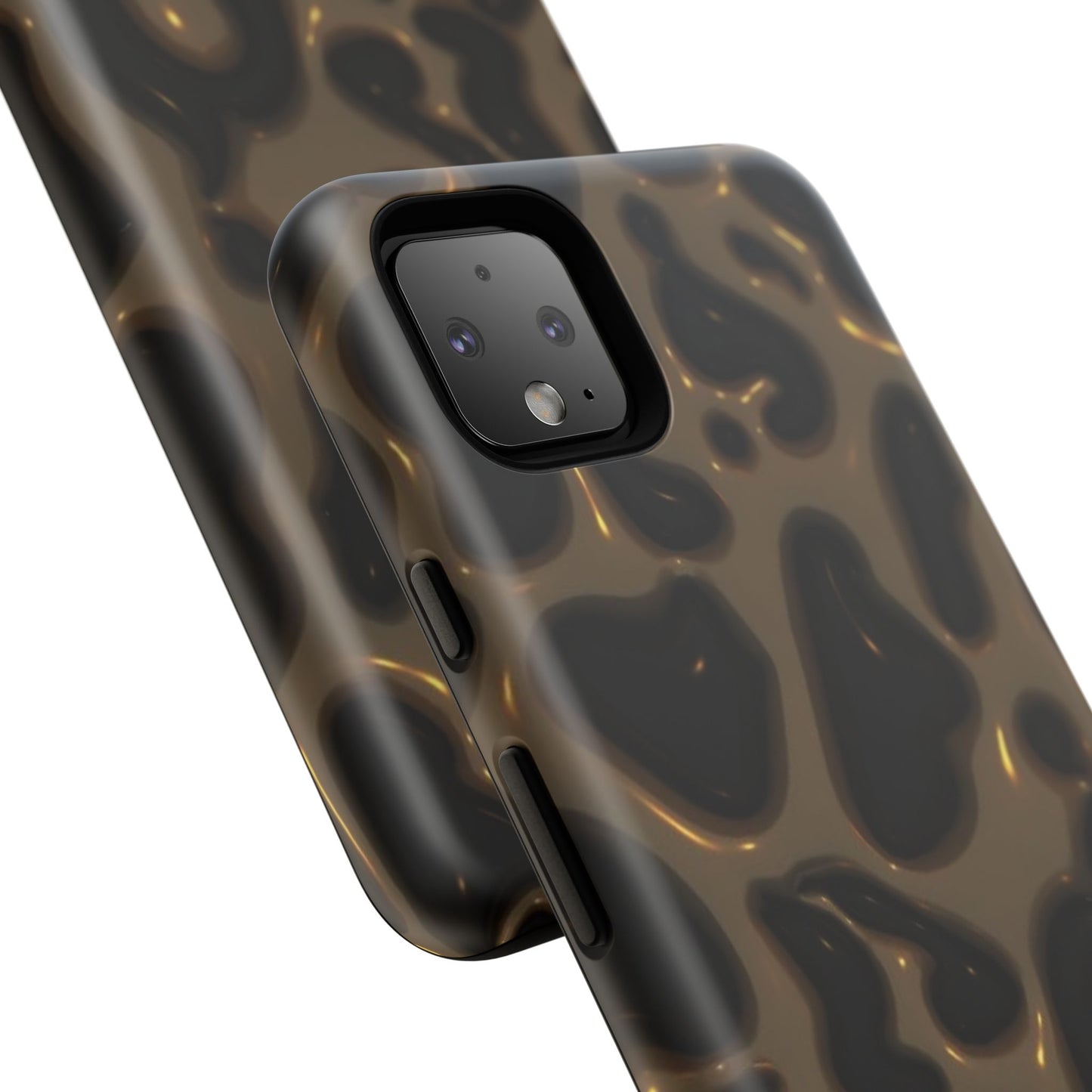 Leopard Gloss Tough Phone Case — Durable Protective iPhone Cover with Glossy Brown Animal Print