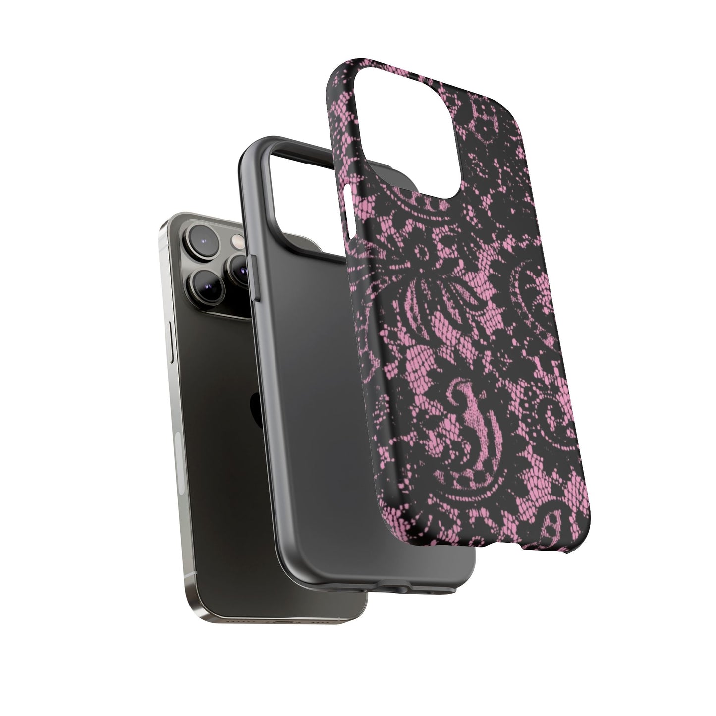 Phone Case — Pink Lace Floral Tough Protective Case