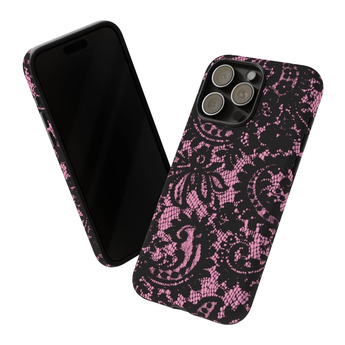 Phone Case — Pink Lace Floral Tough Protective Case