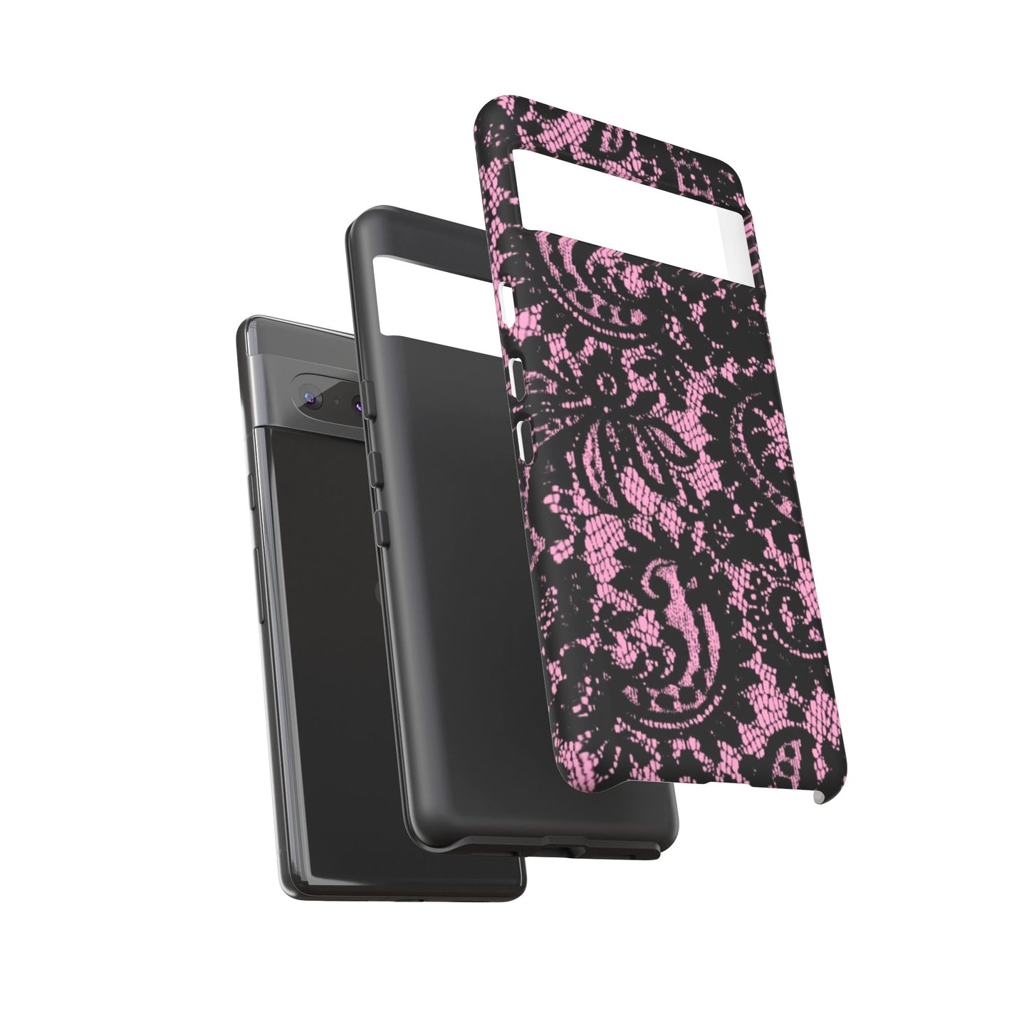 Phone Case — Pink Lace Floral Tough Protective Case