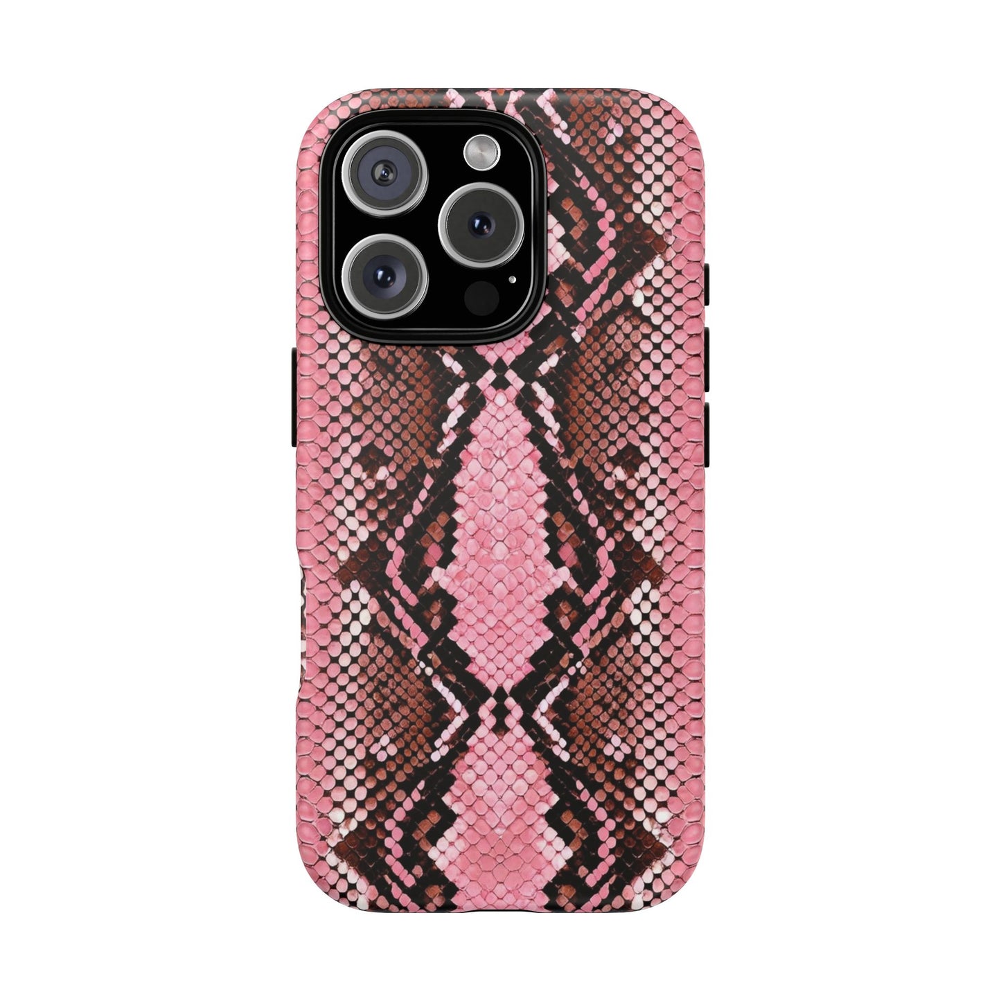 Pink Snake Skin Tough Phone Case — Protective Stylish iPhone Cover