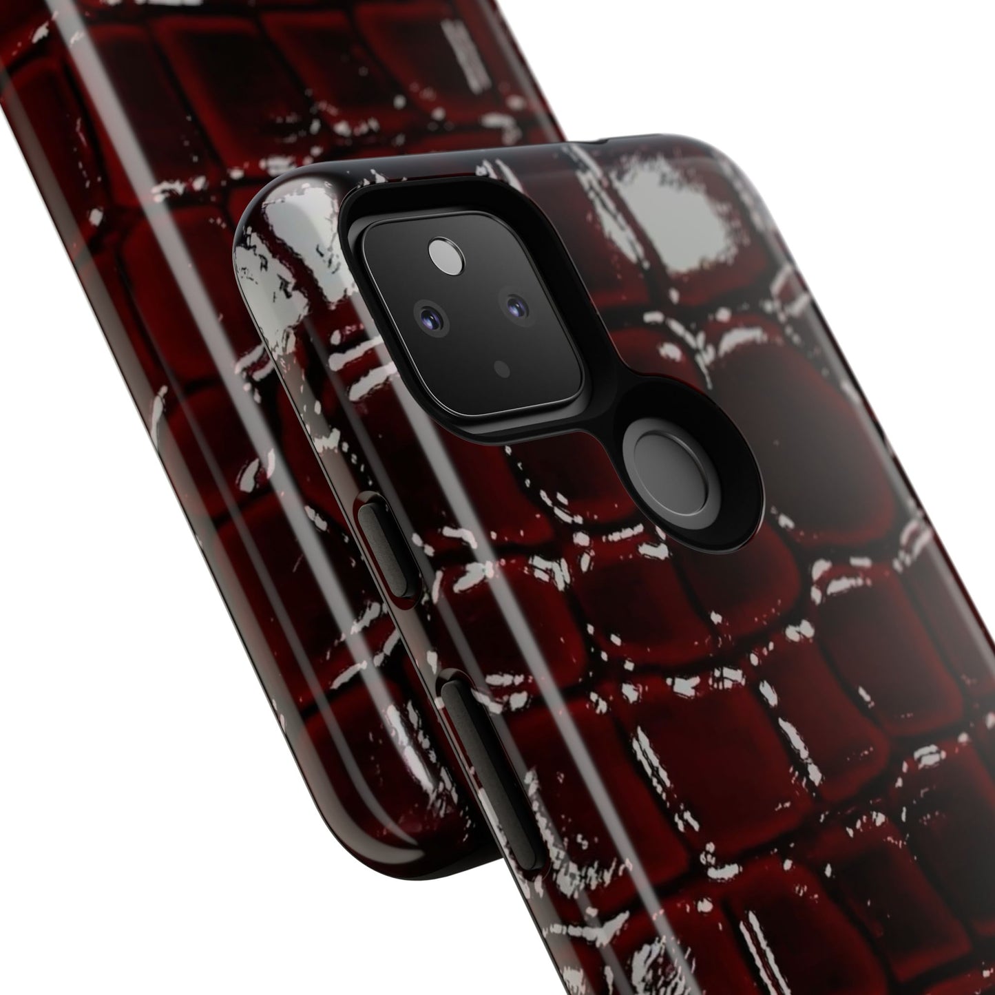 Croc Embossed Burgundy Tough Phone Case