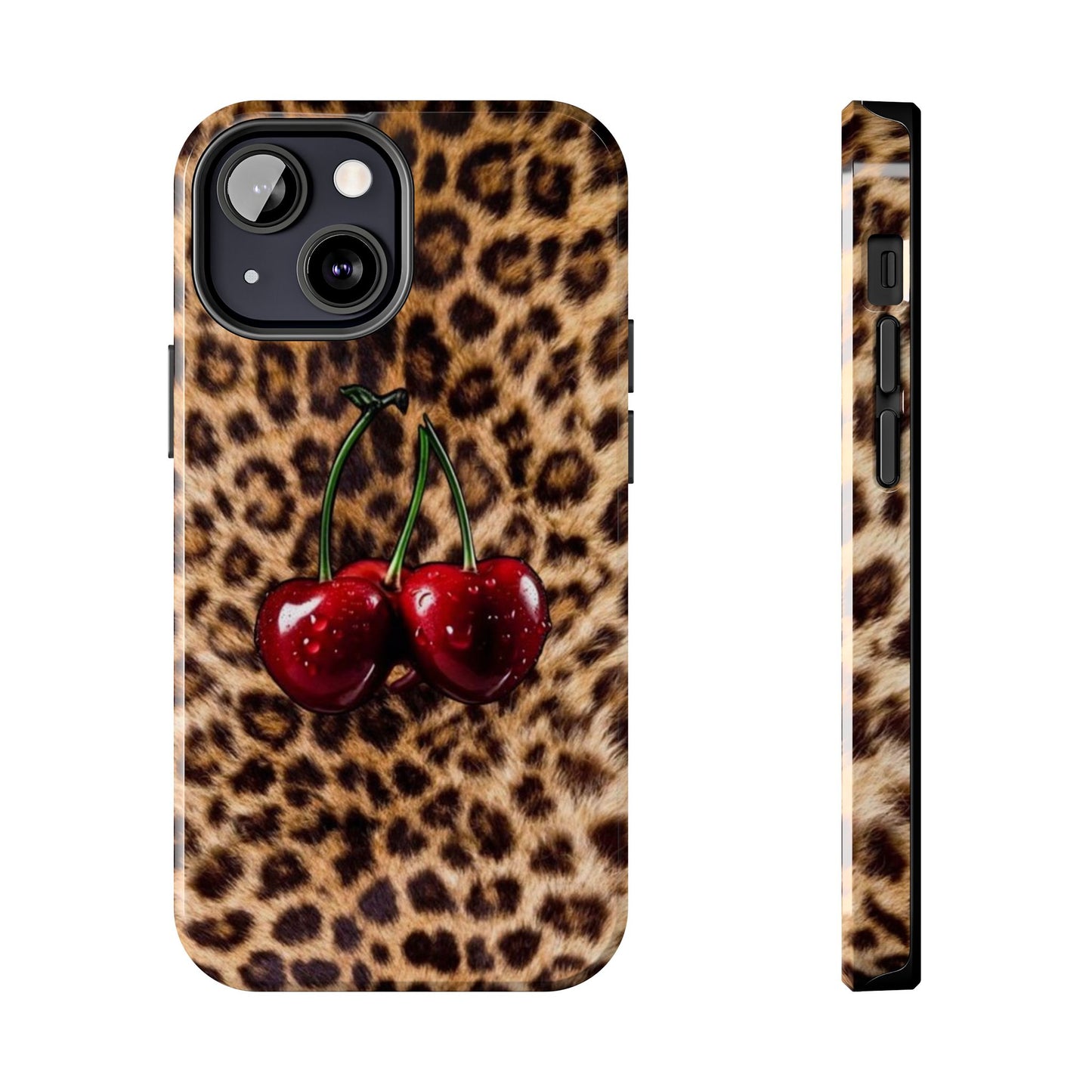 Wild Cherry Leopard Tough Phone Case - Stylish and Durable Protection