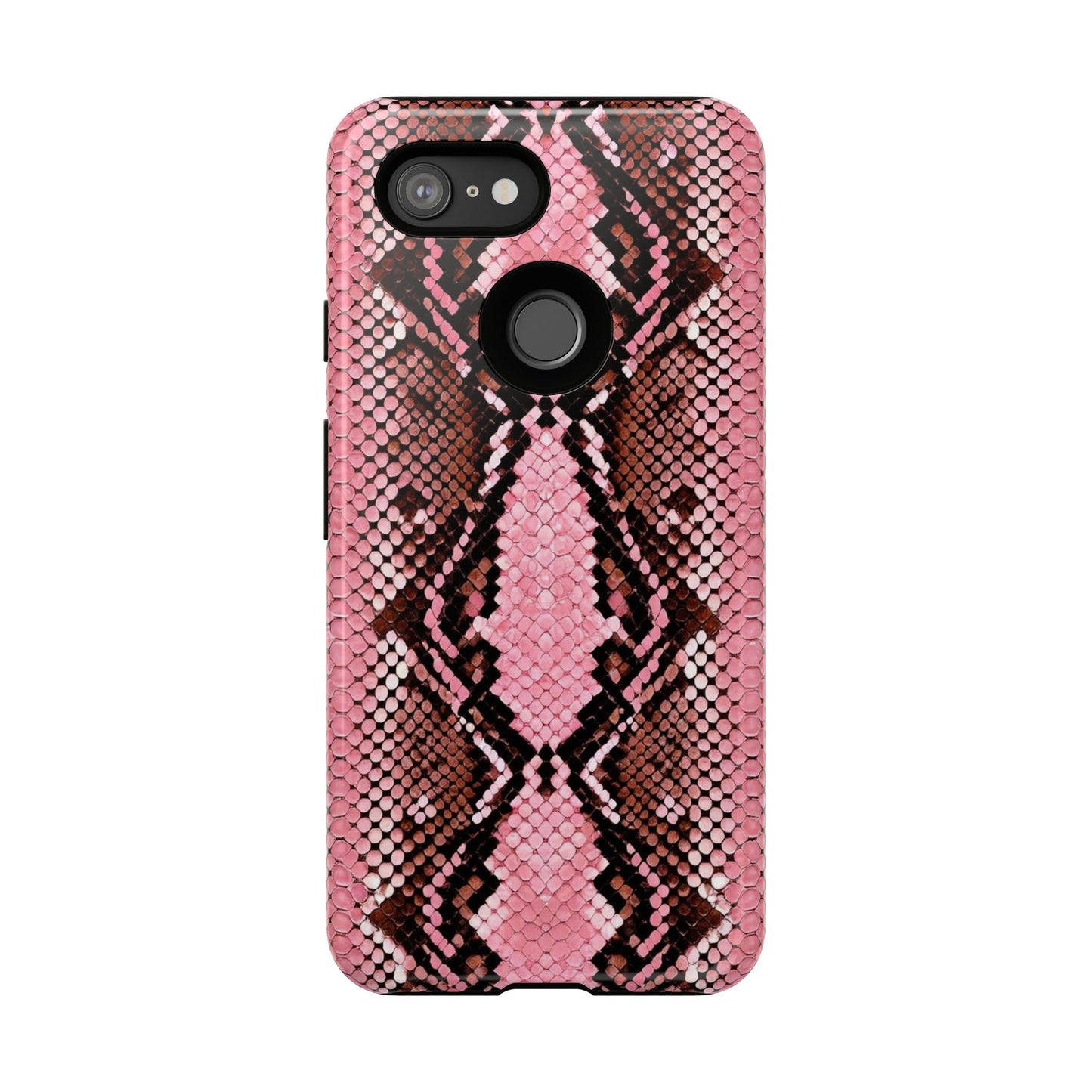 Pink Snake Skin Tough Phone Case — Protective Stylish iPhone Cover