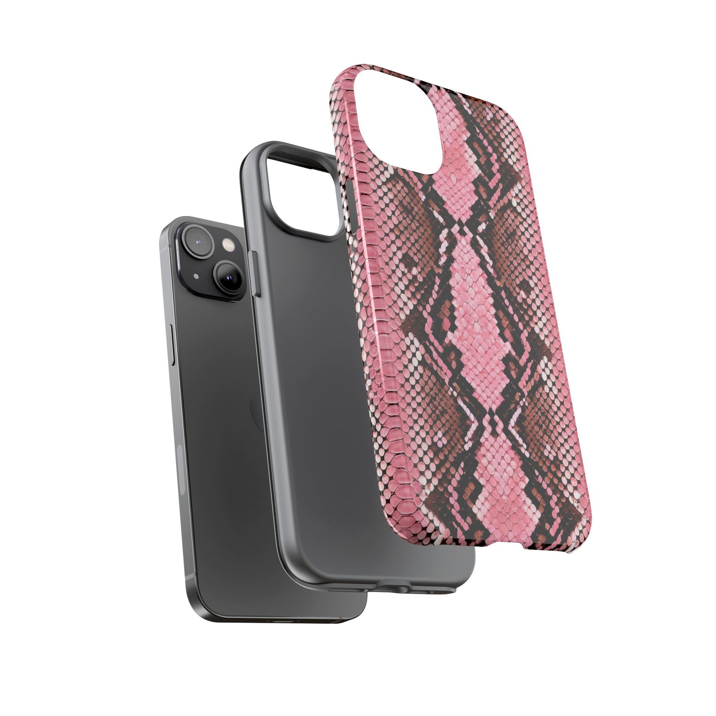 Pink Snake Skin Tough Phone Case — Protective Stylish iPhone Cover