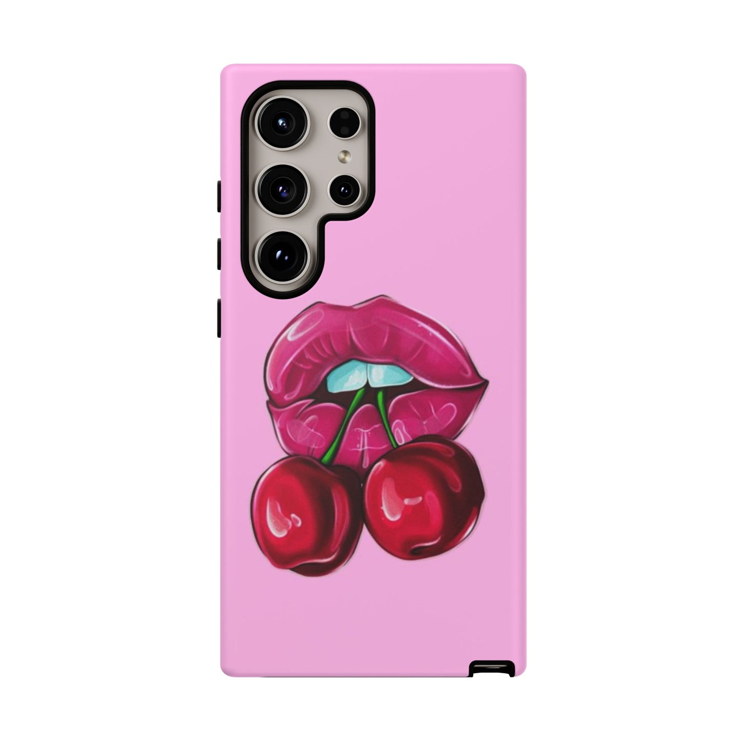 Stylish Phone Case with Cherry Kiss Design, Cute Gift for Her, Trendy Mobile Accessory, Perfect for Birthdays, Valentine's Day, Everyday Use