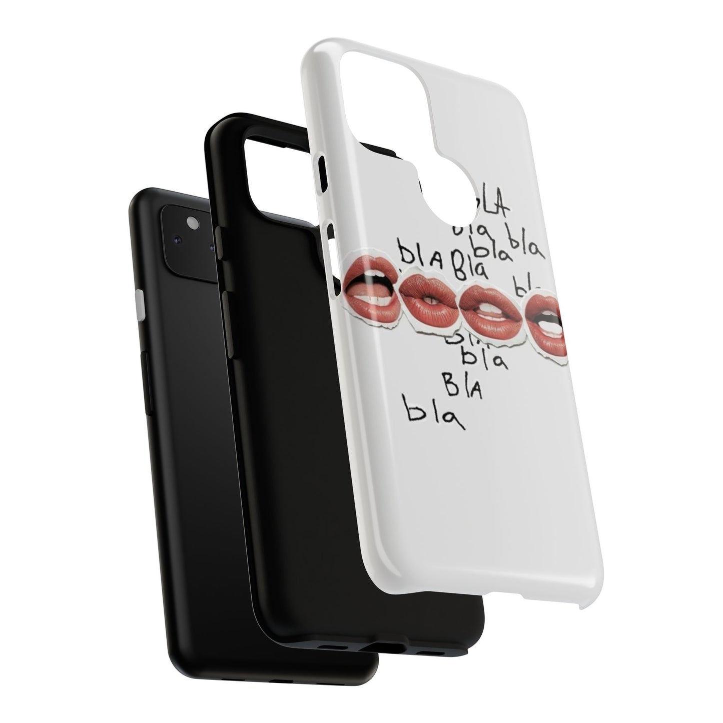 Playful Phone Case with Lips Design - Tough Cases