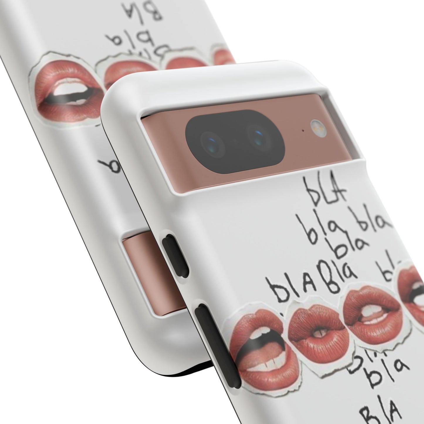 Playful Phone Case with Lips Design - Tough Cases