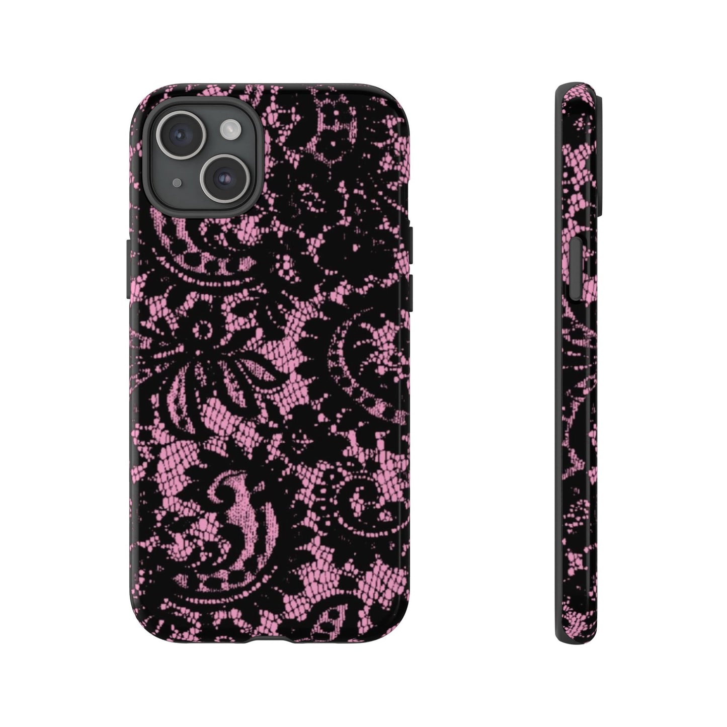 Phone Case — Pink Lace Floral Tough Protective Case