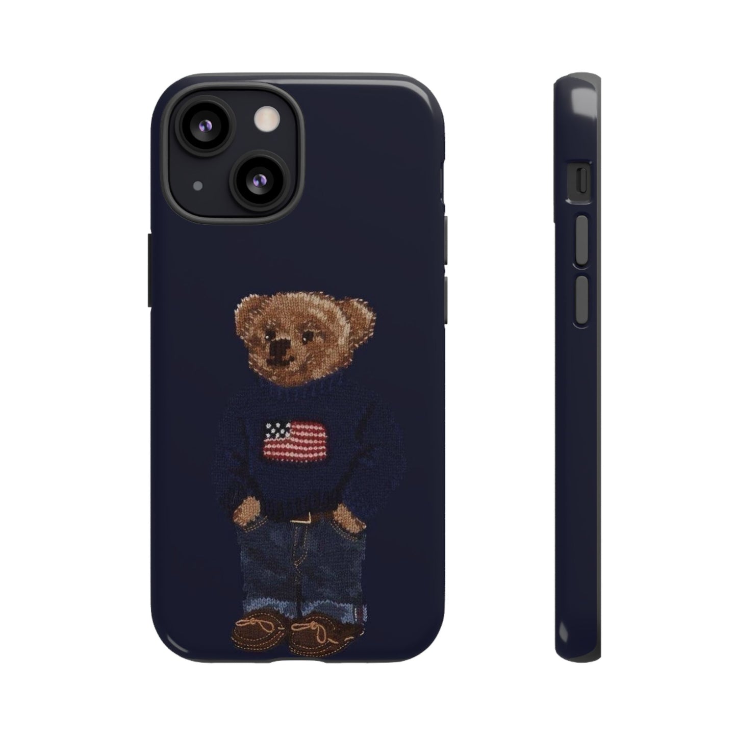 Patriotic Polo Bear Phone Case — Navy Protective Tough Case