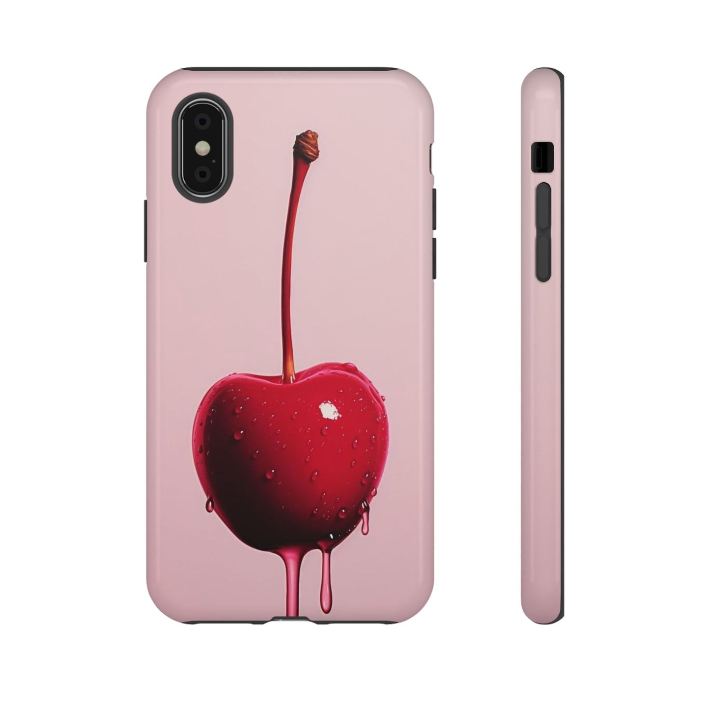 Cherry Drip Phone Case, Tough Phone Cover, Cute Cherry Accessory, Trendy Mobile Case, Kawaii Phone Case, Gift for Her