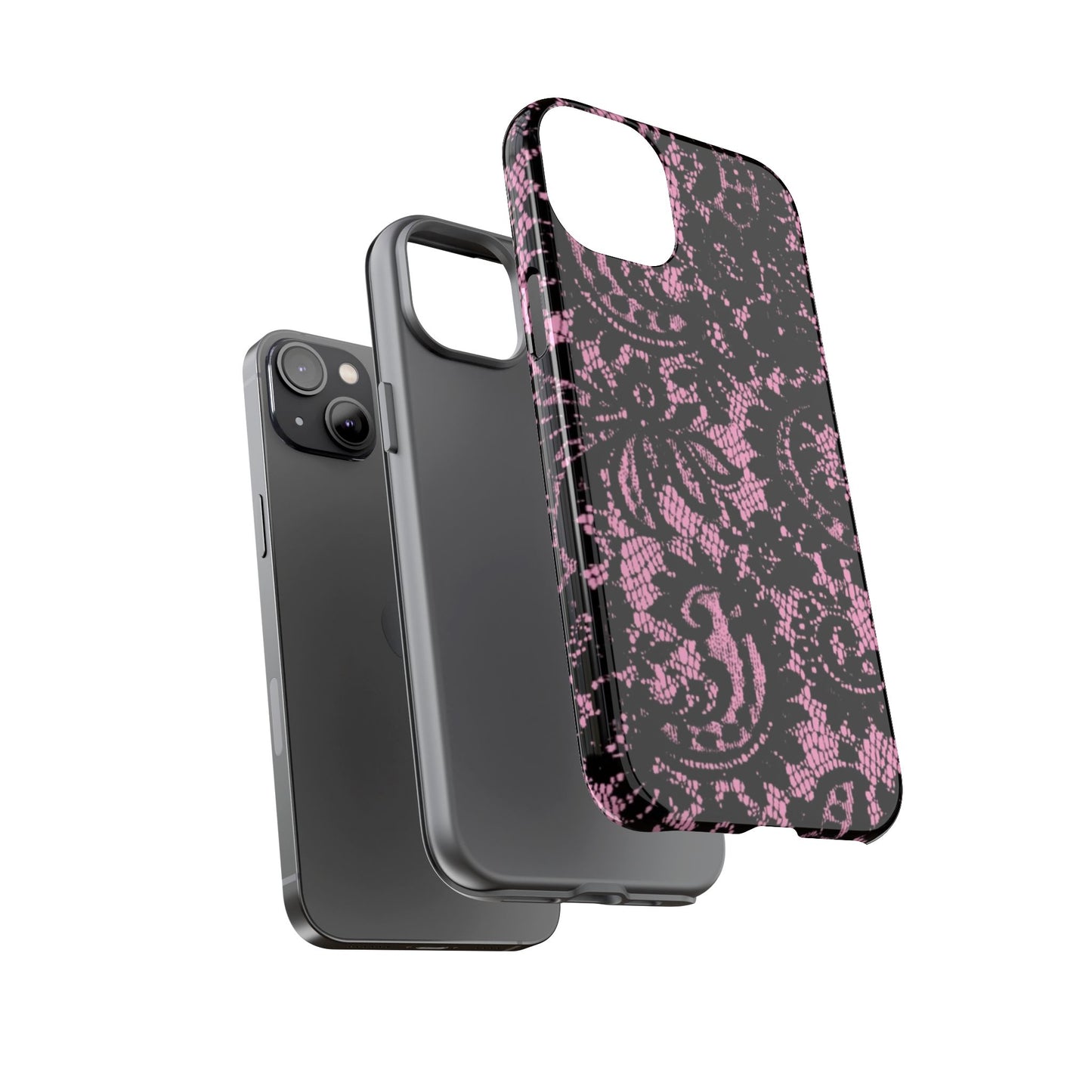Phone Case — Pink Lace Floral Tough Protective Case