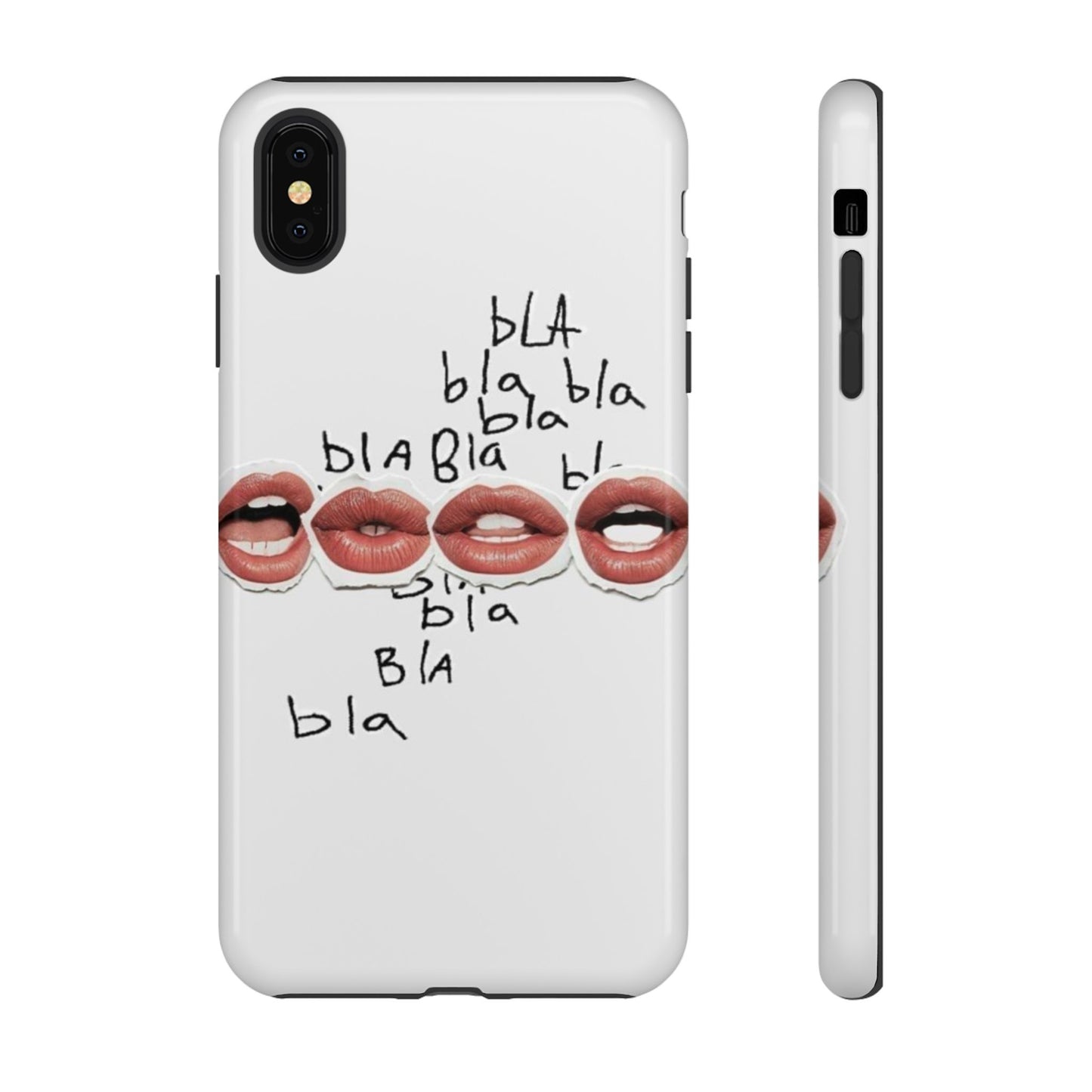 Playful Phone Case with Lips Design - Tough Cases