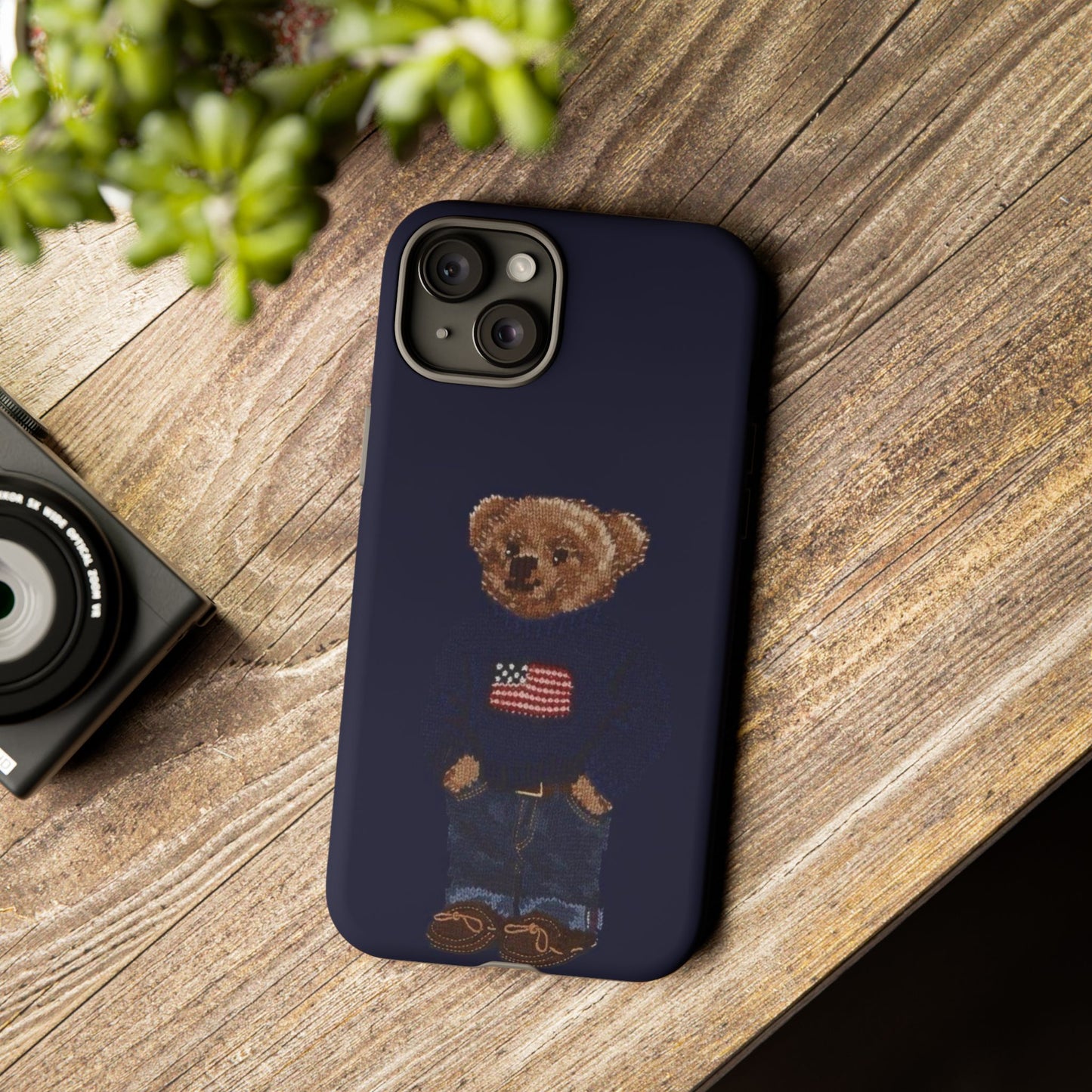 Patriotic Polo Bear Phone Case — Navy Protective Tough Case