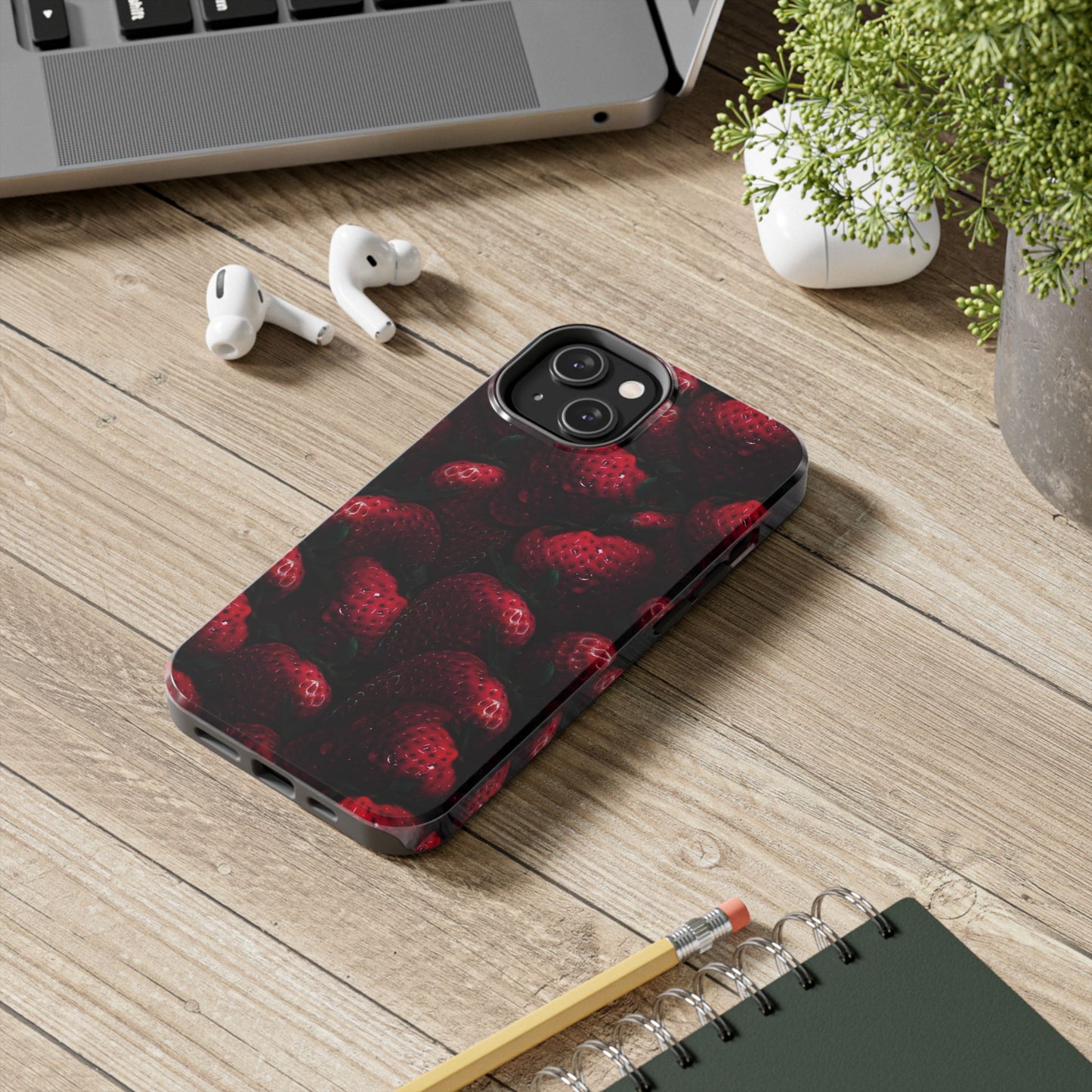 Berry Burst Tough Phone Case - Durable Protection with Strawberry Design
