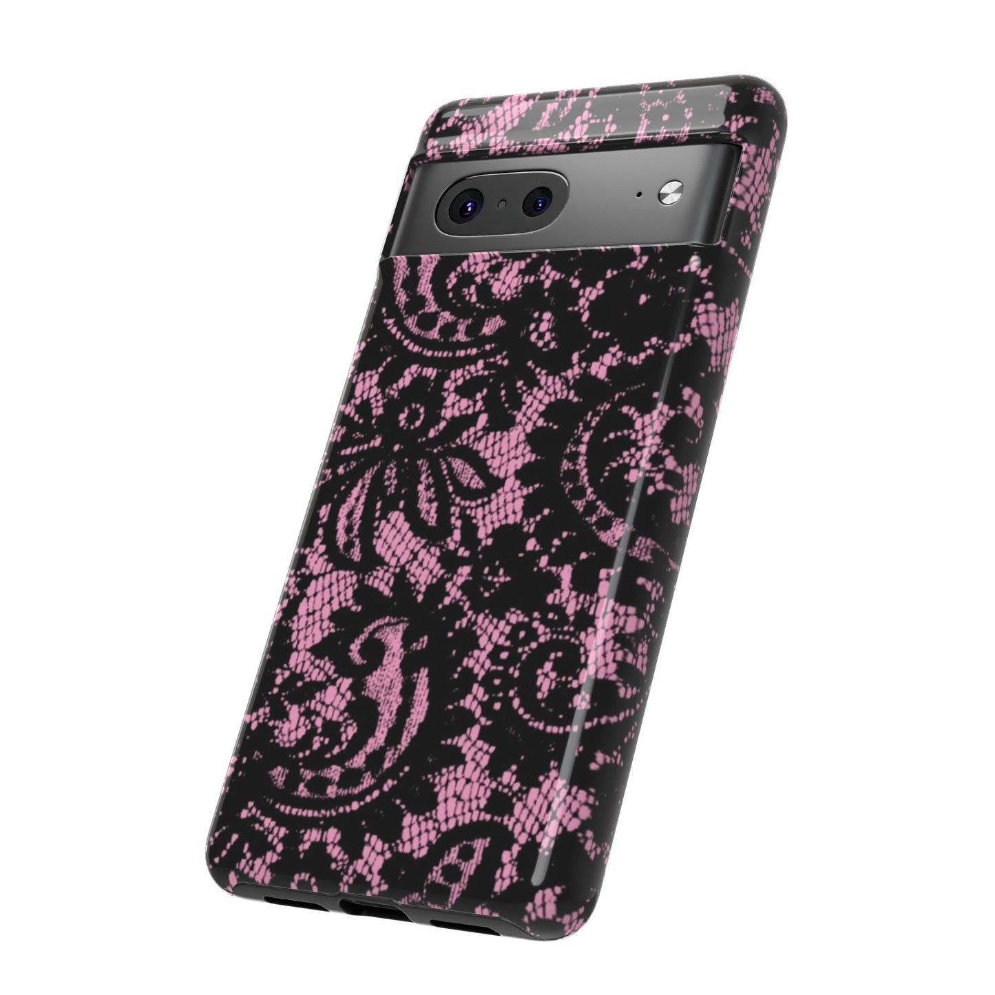 Phone Case — Pink Lace Floral Tough Protective Case